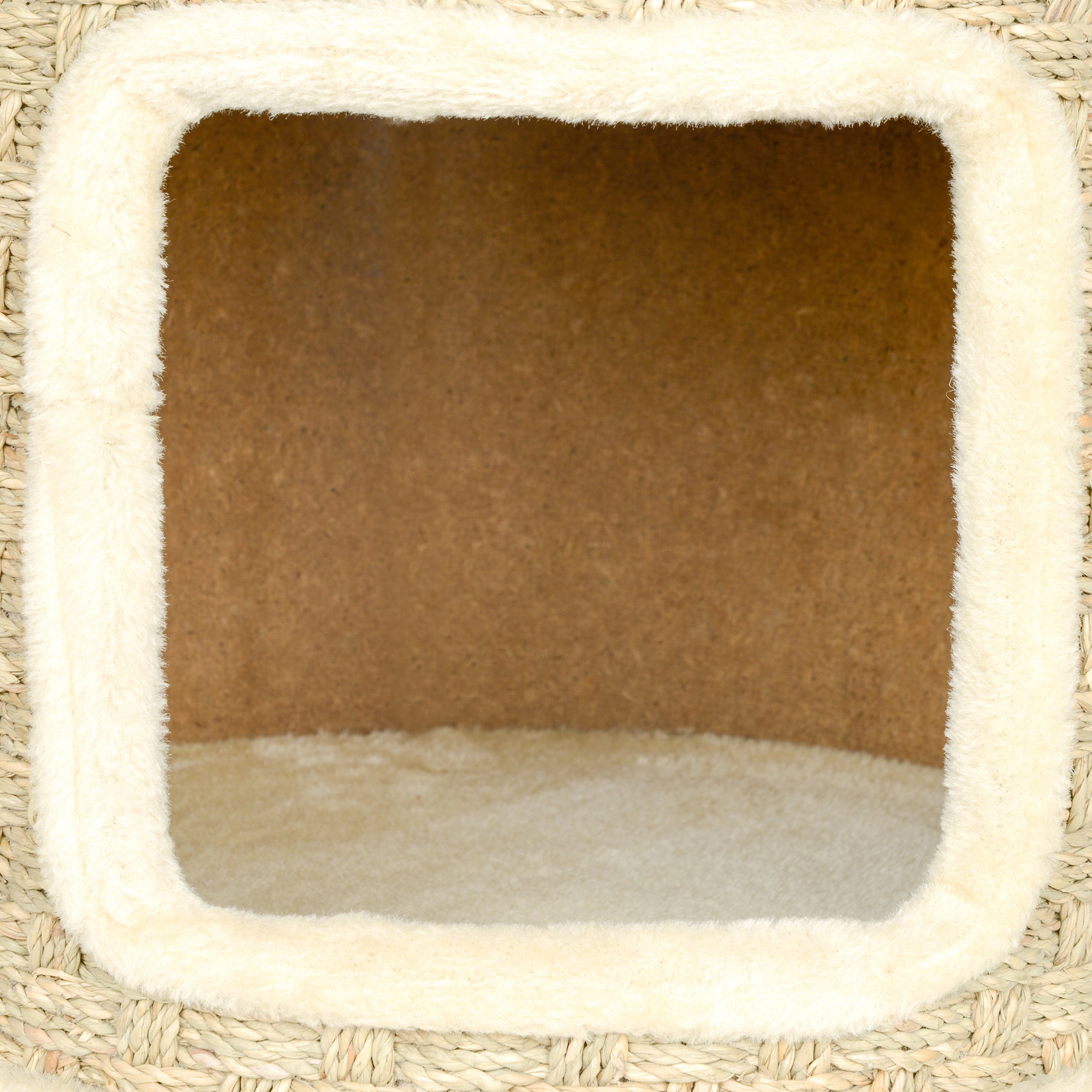 PawHut Katzenkratzbaum, Spiel- und Entspannungsbereich, Plüsch, Φ38 x 37H cm, Khaki-Beige, bis zu 5 kg
