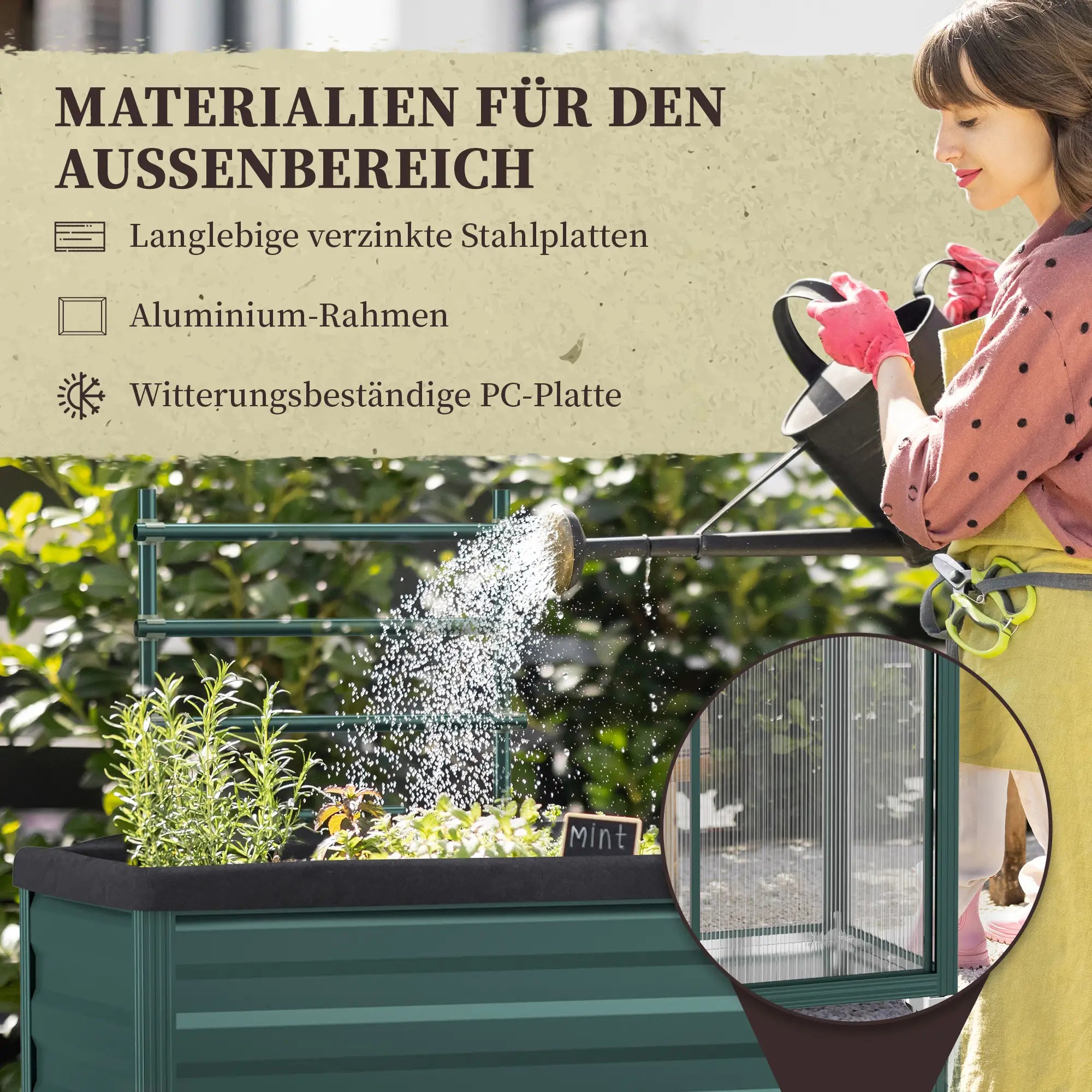 Outsunny Hochbeet mit Rankgitter & Rollen