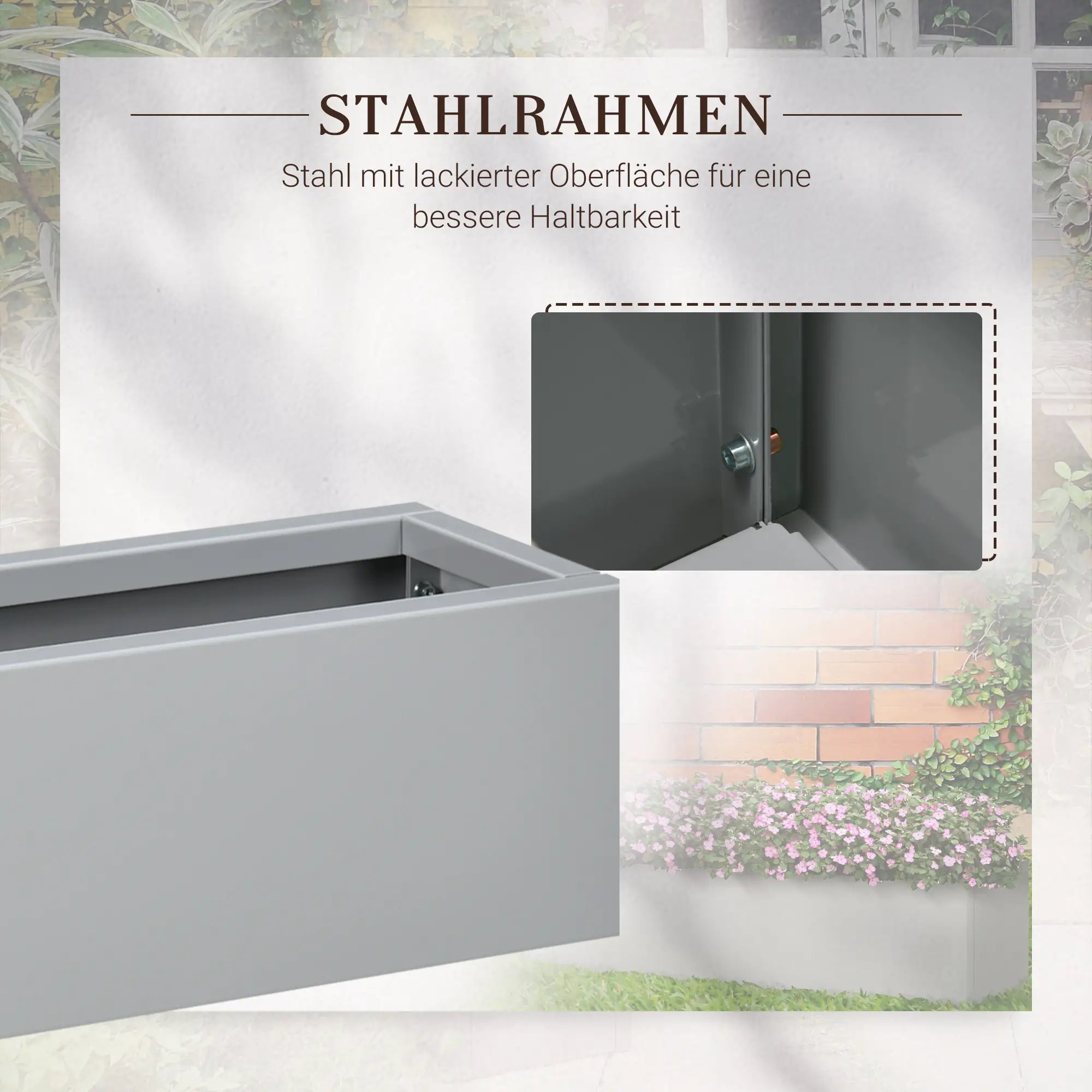 Outsunny Pflanzkübel Outdoor mit Drainagelöchern für tiefe Wurzeln