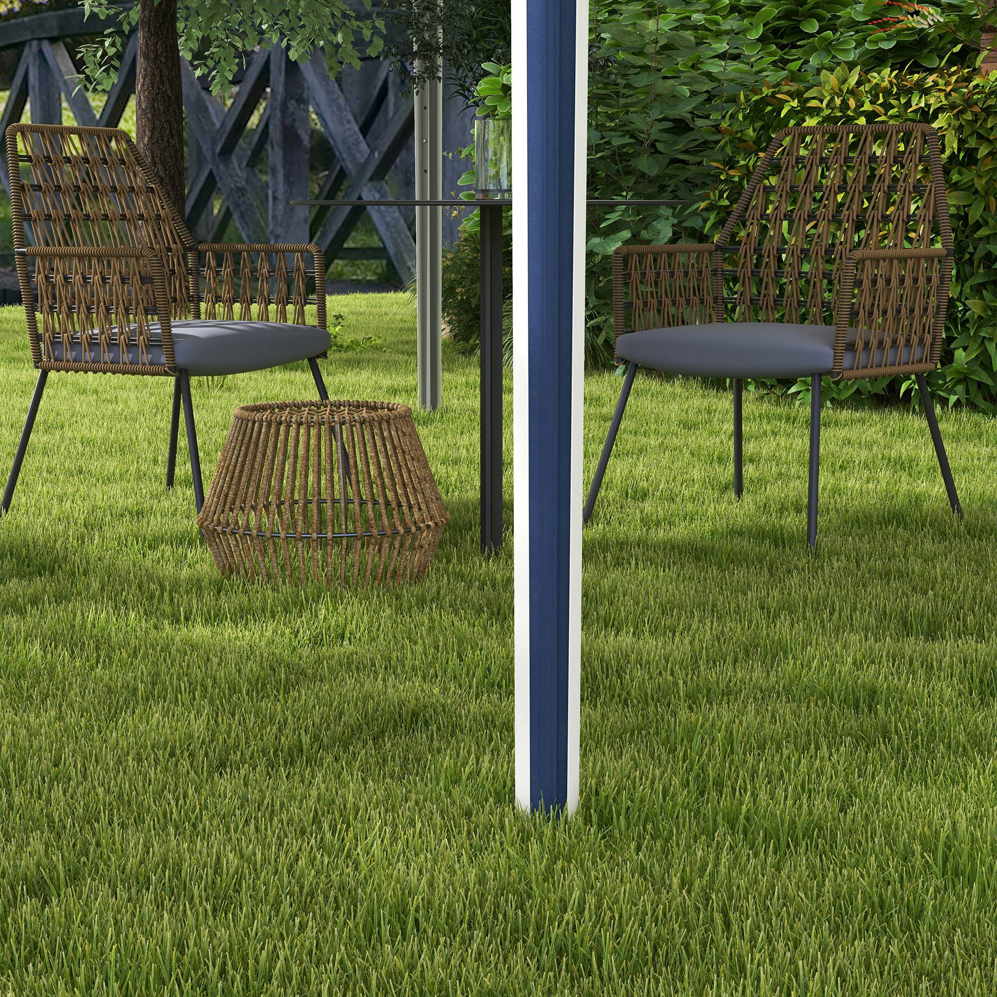 Outsunny Faltpavillon, höhenverstellbar, Metallstützen, robuste Plane, inkl. Tragetasche, 2,95 x 2,95 x 2,55m, Dunkelblau
