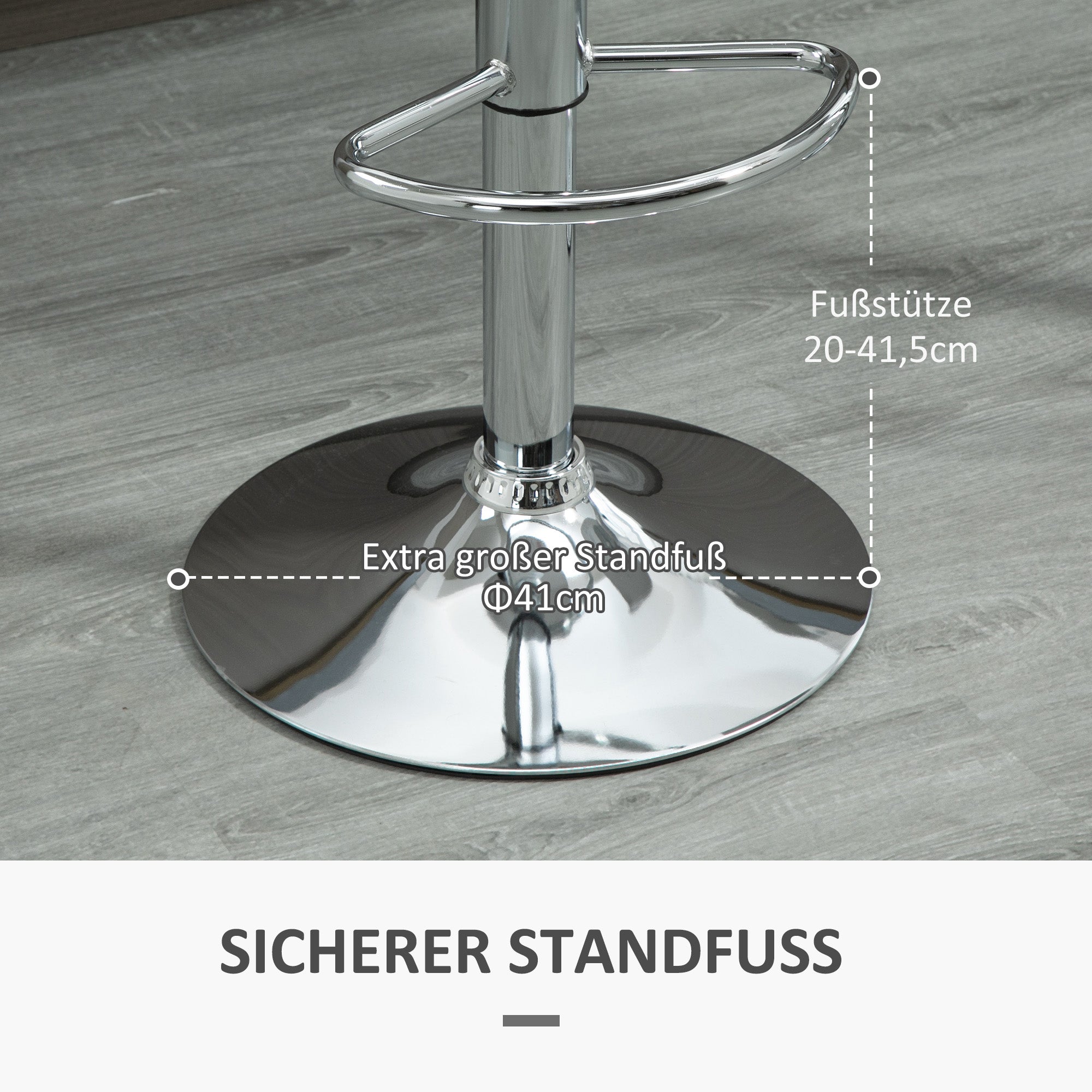 HOMCOM 2er-Set Barhocker, Barstühle, Drehstühle mit Lehne, höhenverstellbar, bis 120 kg belastbar, 38 x 42 x 82-104 cm, Weiß