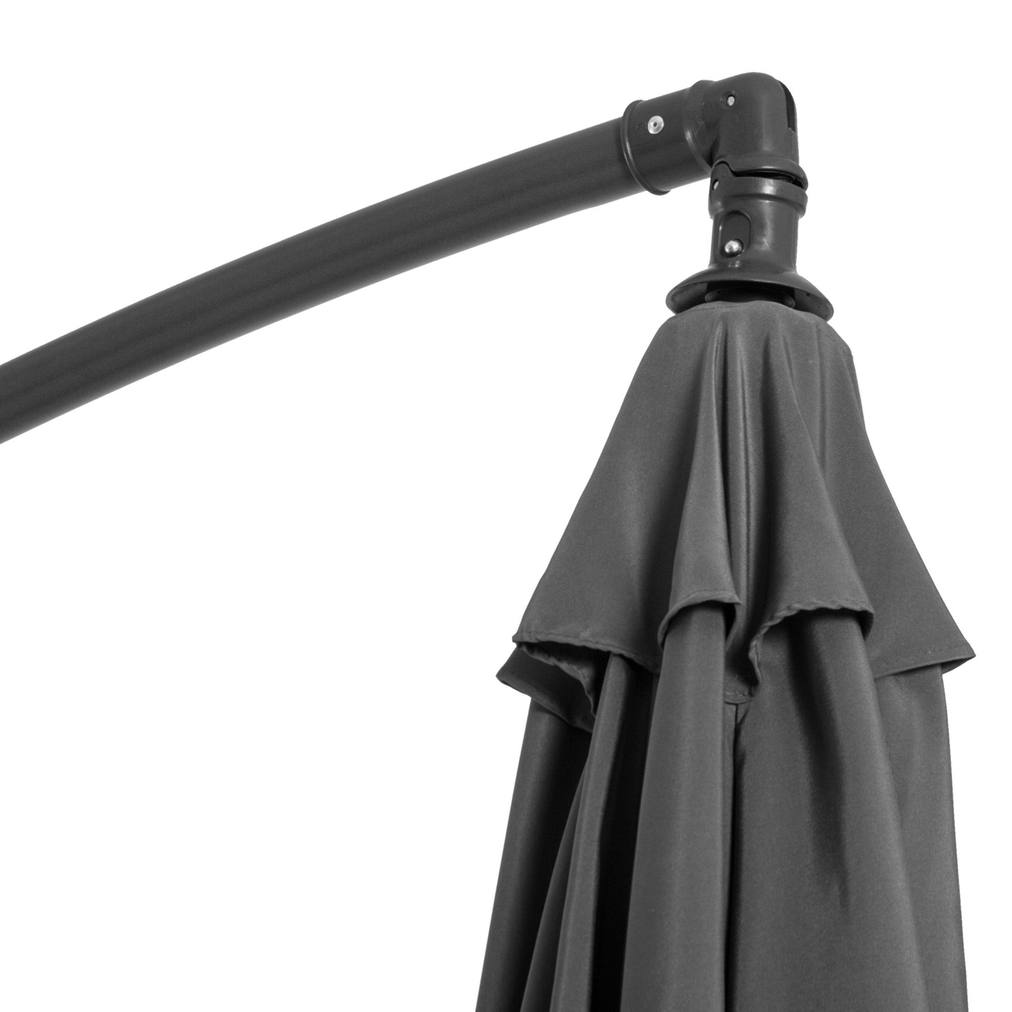 Outsunny Sonnenschirm mit Handkurbel Wetterbeständig  2,95 m x 2,95 m x 2,45 m Polyester Stahl Schwarz