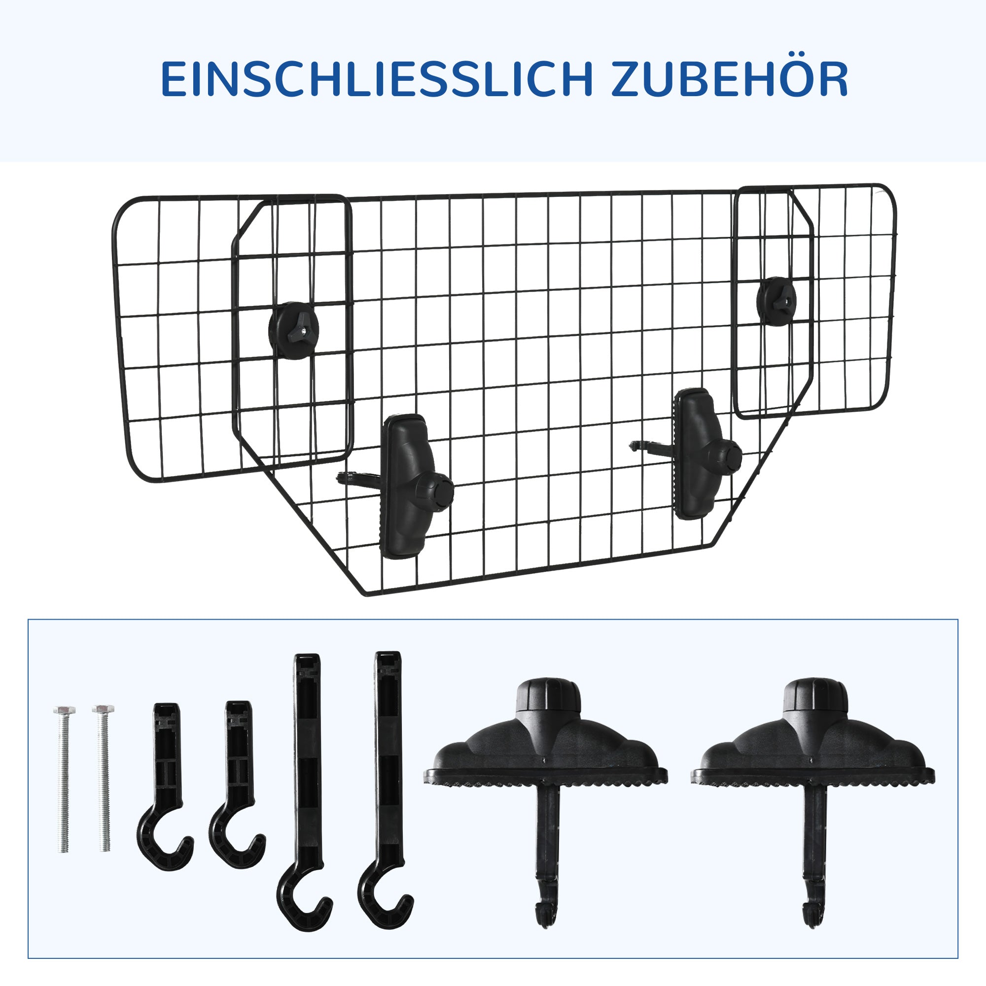 PawHut Hundeschutzgitter Auto Universal Kofferraumgitter 90-120 cm verstellbar Metall