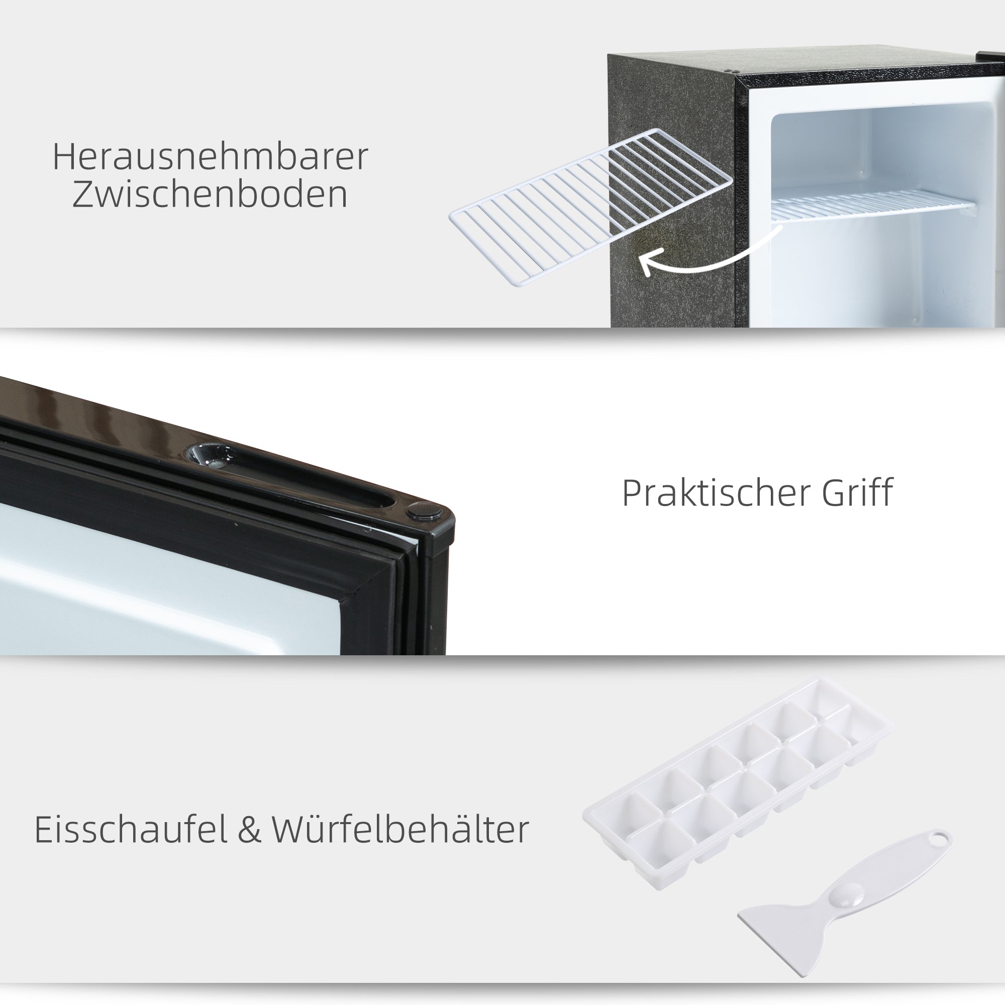 HOMCOM Mini-Gefrierschrank 35 L Gefrierbox elektrisch freistehend 45 W Mini Gefriertruhe Minikühlschrank 41dB -14 bis -24℃ 5-stufige Temperaturregelung 47 x 44,2 x 48,8 cm Schwarz