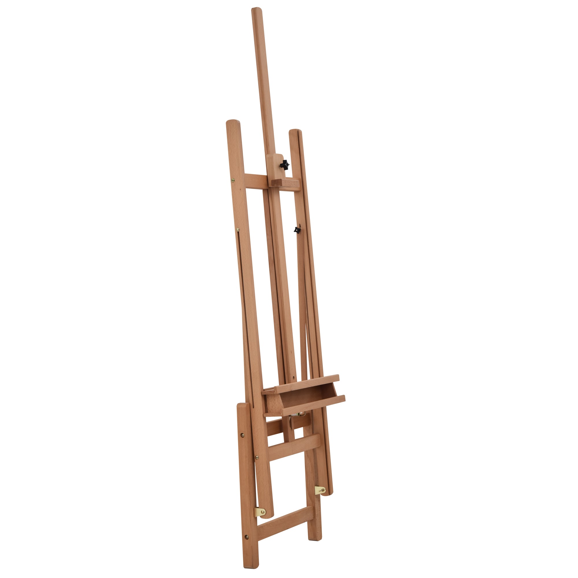 Vinsetto Staffelei Keilrahmen Atelierstaffelei Höhen- und Winkelverstellbar mit Ablagefach Buchenholz Natur 53 x 50,5 x 171-230 cm