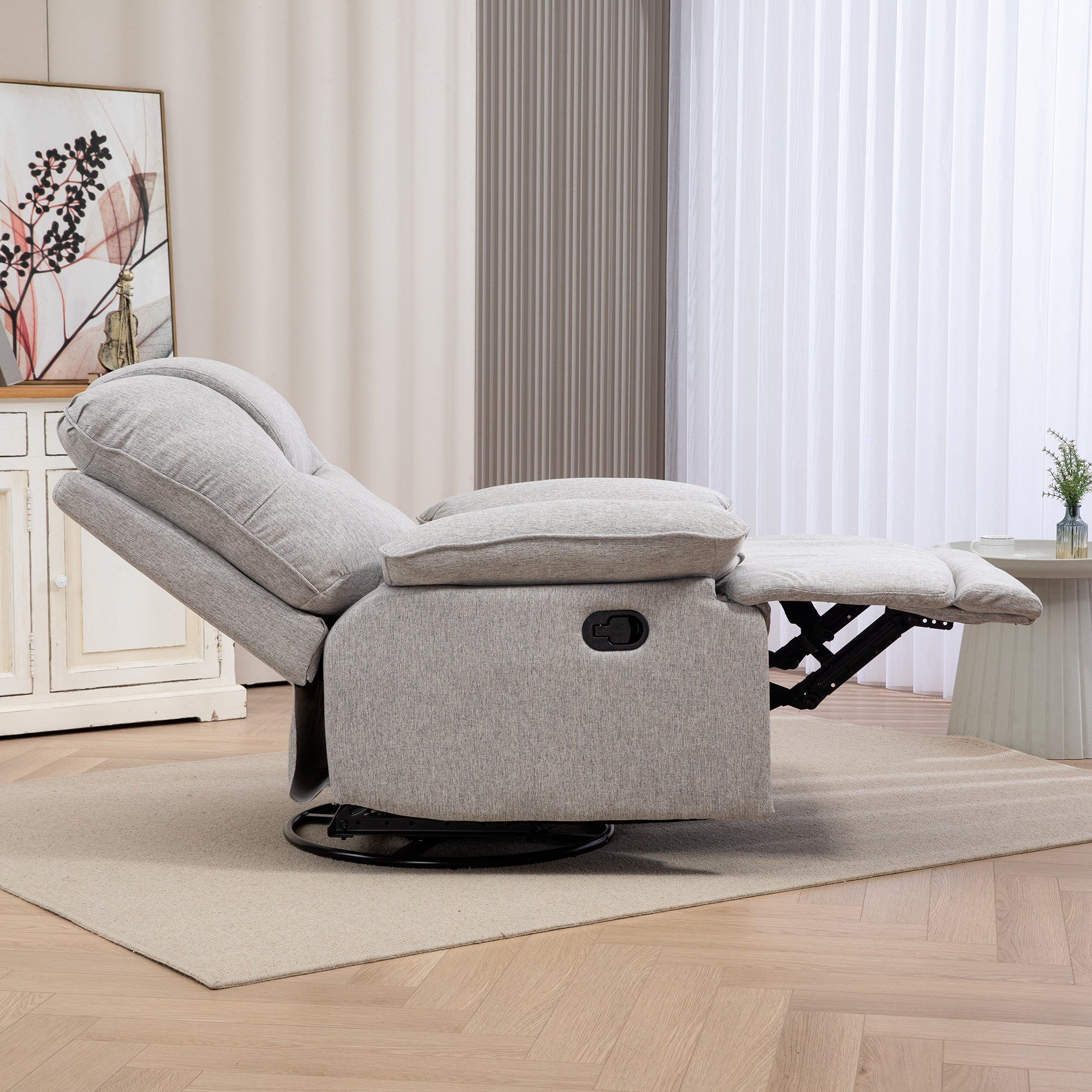 HOMCOM Relaxsessel, neigbar, komfortabel, 89x101x105 cm, Grau