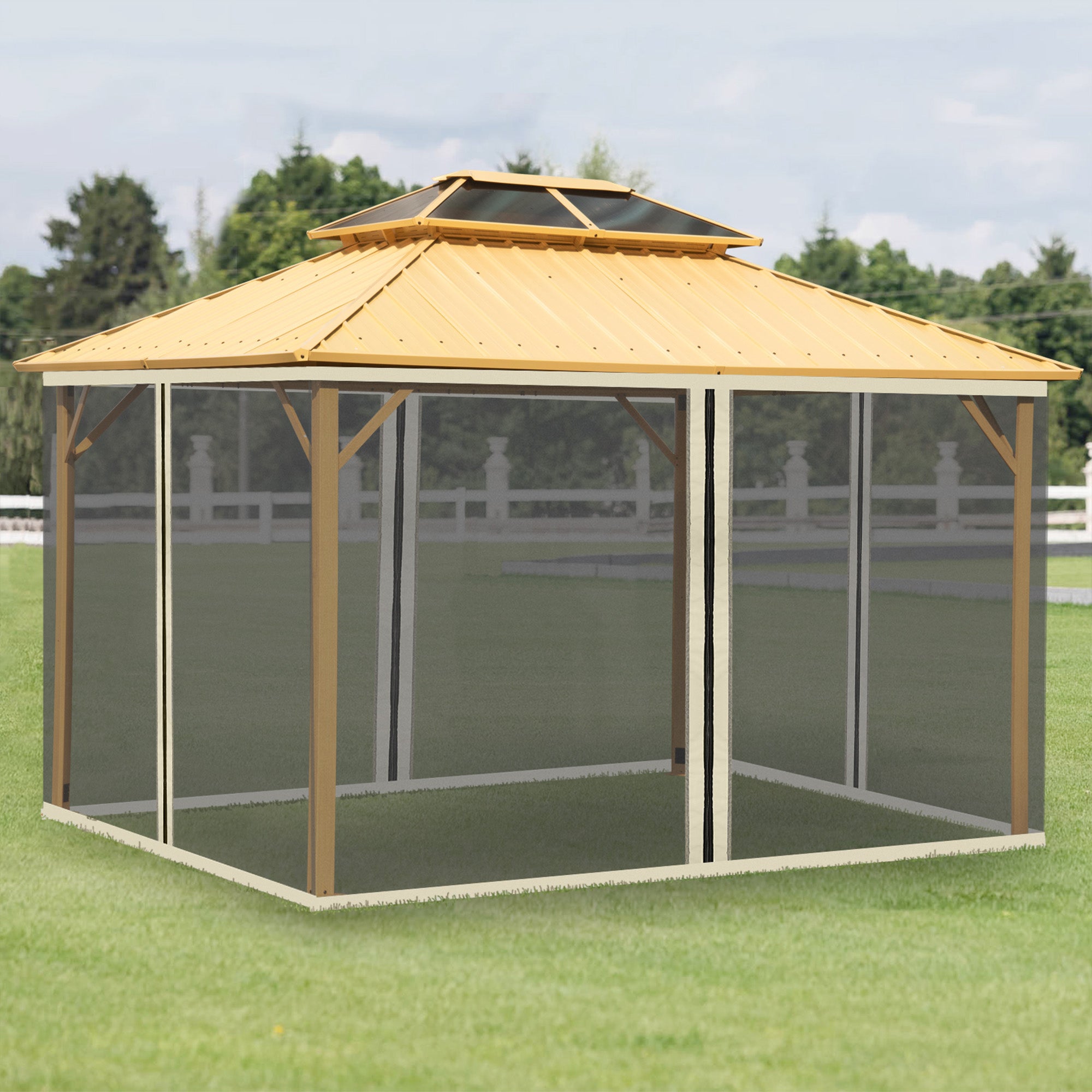 Outsunny Moskitonetz 3x4 m mit Reißverschluss, Insektenschutz