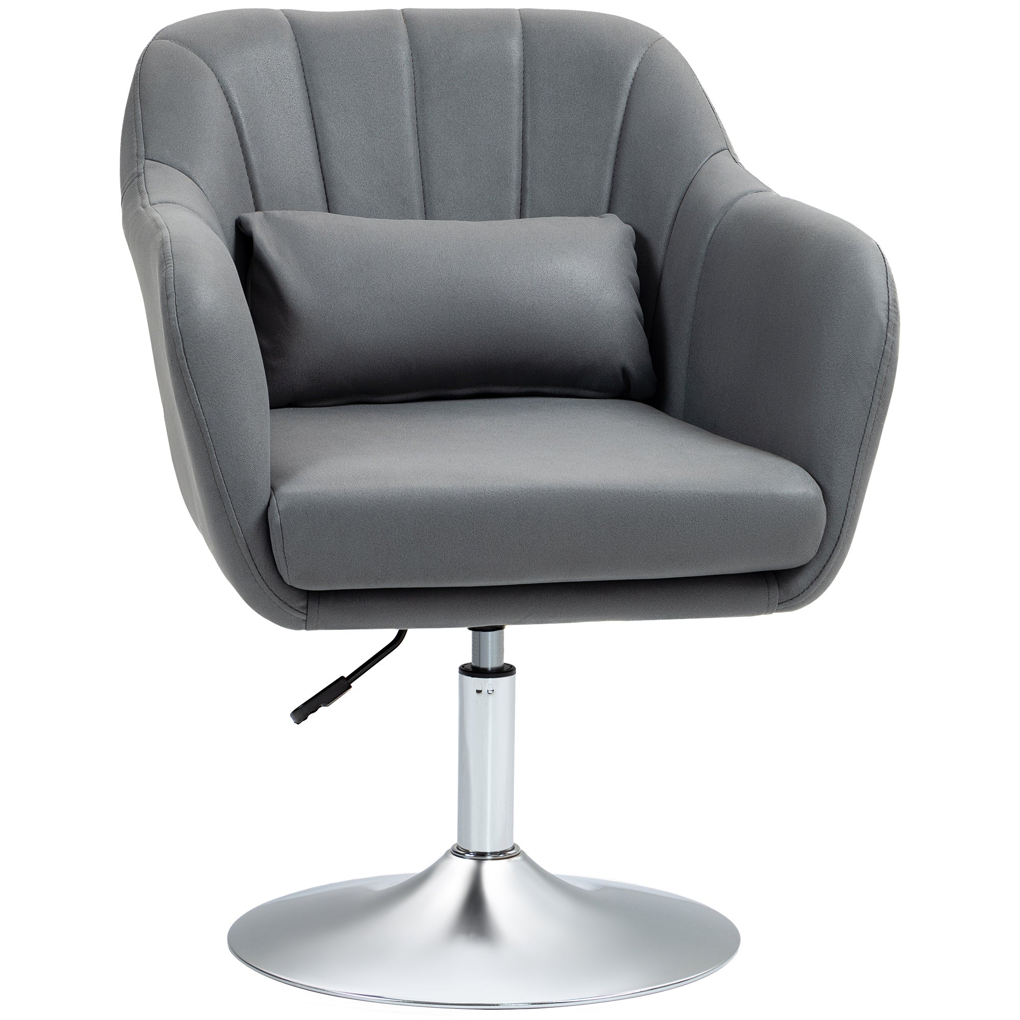 HOMCOM Drehstuhl, höhenverstellbarer Bürostuhl, Polyester, Metall, 60 x 60 x 79-91 cm, Dunkelgrau