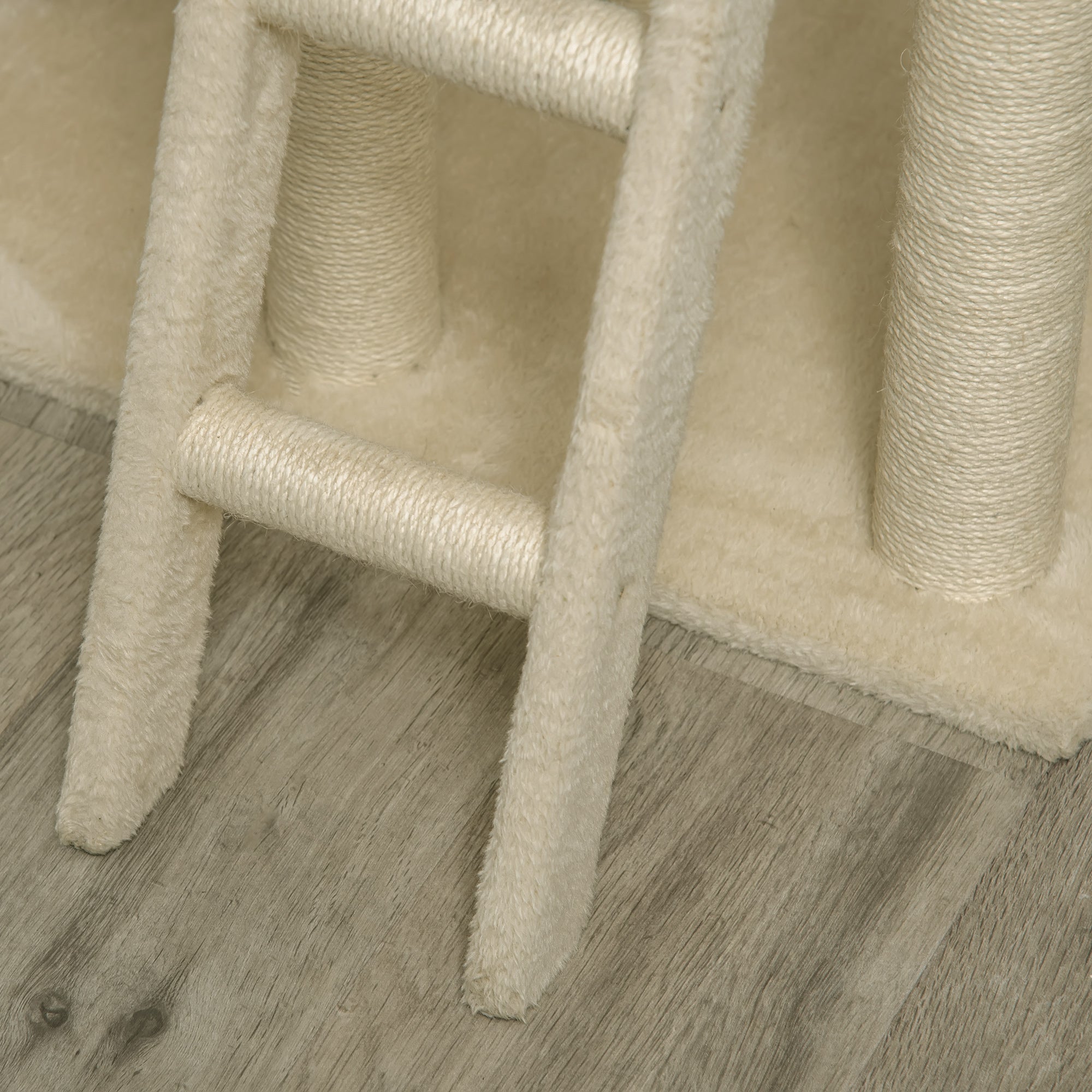 PawHut mit Katzenhöhle inkl. Spielzeug  Sisal Plüsch Khaki + Beige + Kaffee