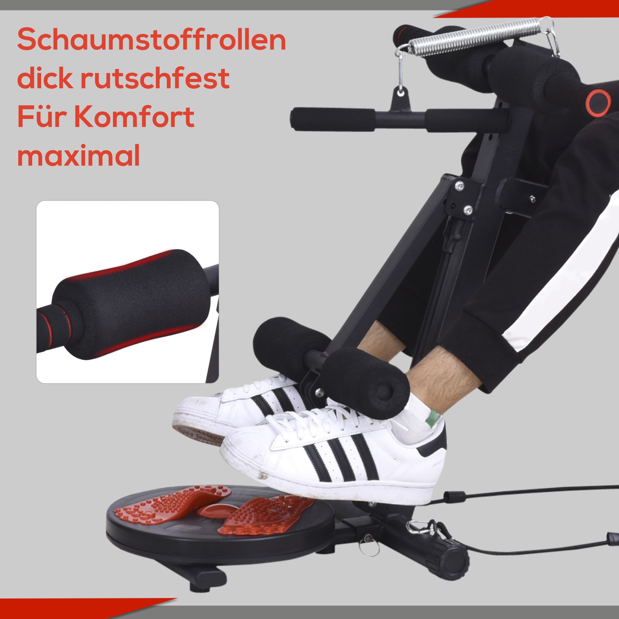 HOMCOM Sit Up Bank klappbar multifunktion Hantelbank mit Widerstand, Trainingsbank für Ganzkörpertraining Flachbank Schrägbank Bauchtrainer für Zuhause Fitnessstudio Fitnessbank bis zu 120 kg