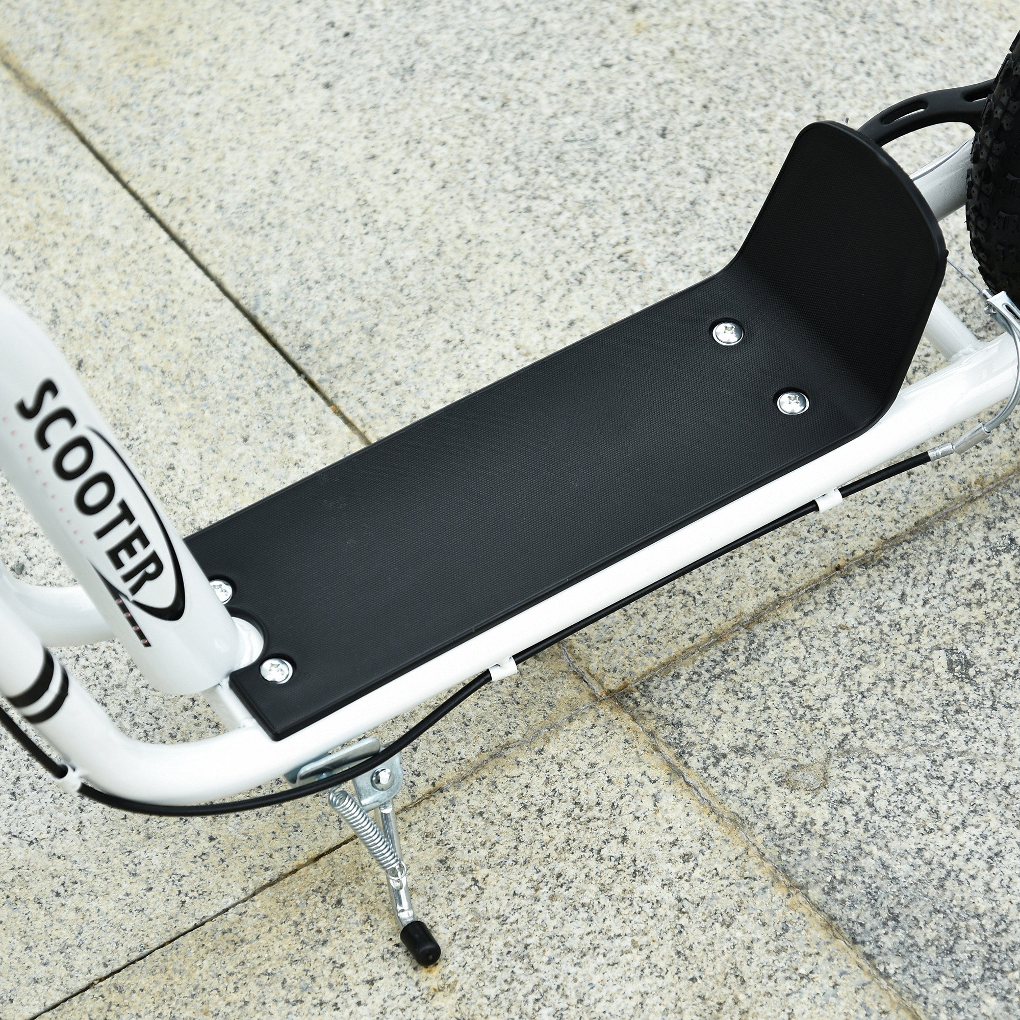 HOMCOM Kinderroller ab 5 Jahre Scooter Kinderscooter Tretroller Cityroller Kinder Roller Kickboard mit Luftreifen 12 Zoll Gummi Aluminium Weiß 120 x 58 x 85-95 cm