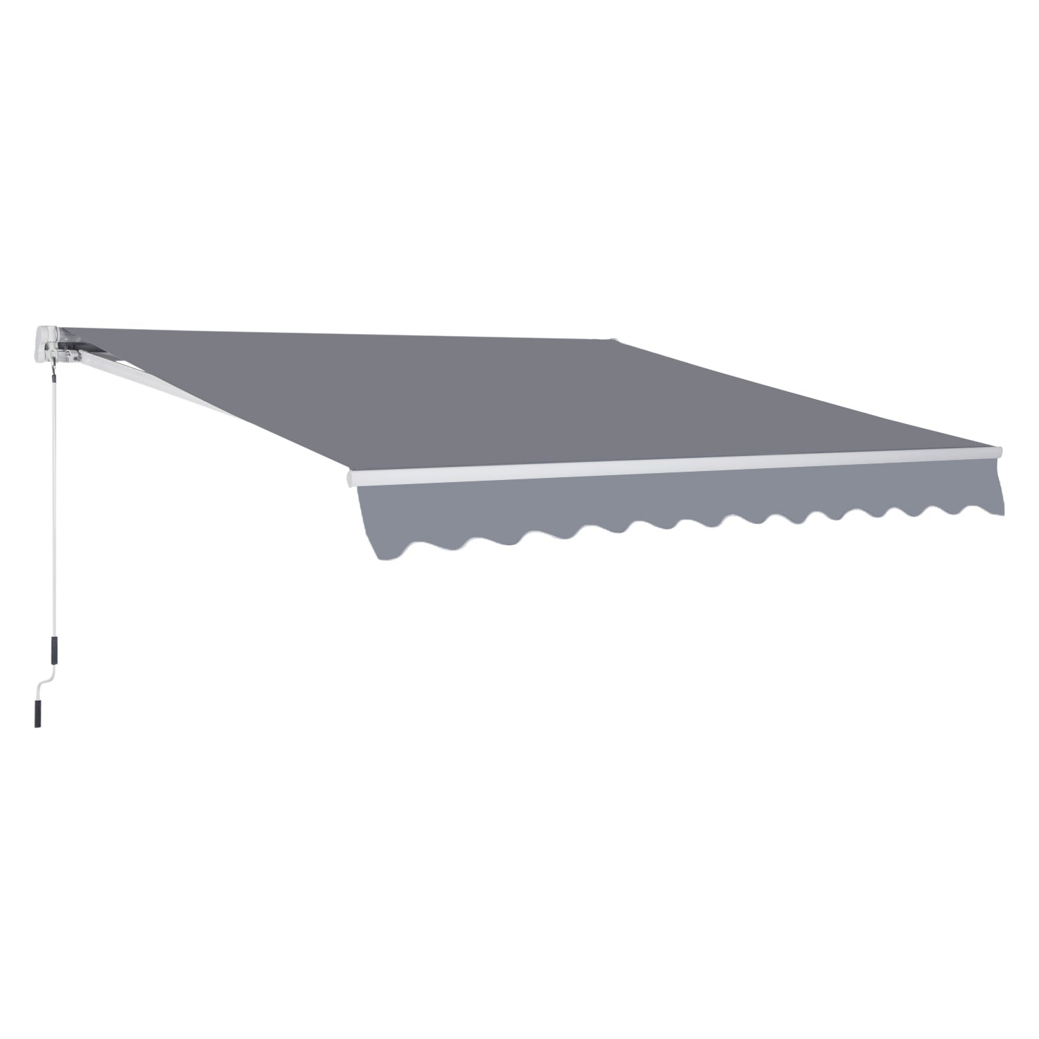 Outsunny Markise Balkon Terrasse wasserabweisend Handkurbel Aluminium