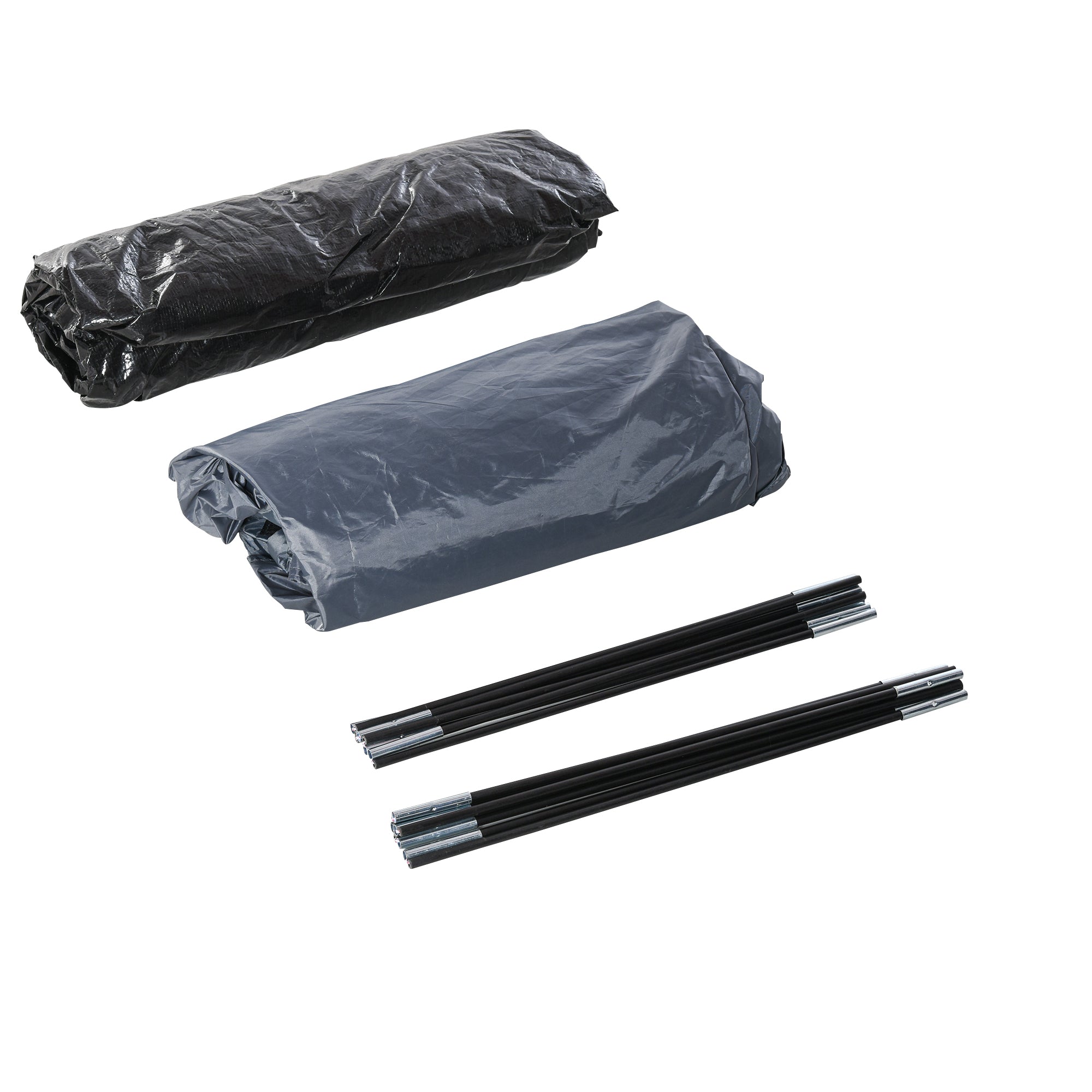 Outsunny Campingzelt für 4 Personen ganzjährig nutzbar 3,00 x 2,50 x 1,30m Blau+Grau