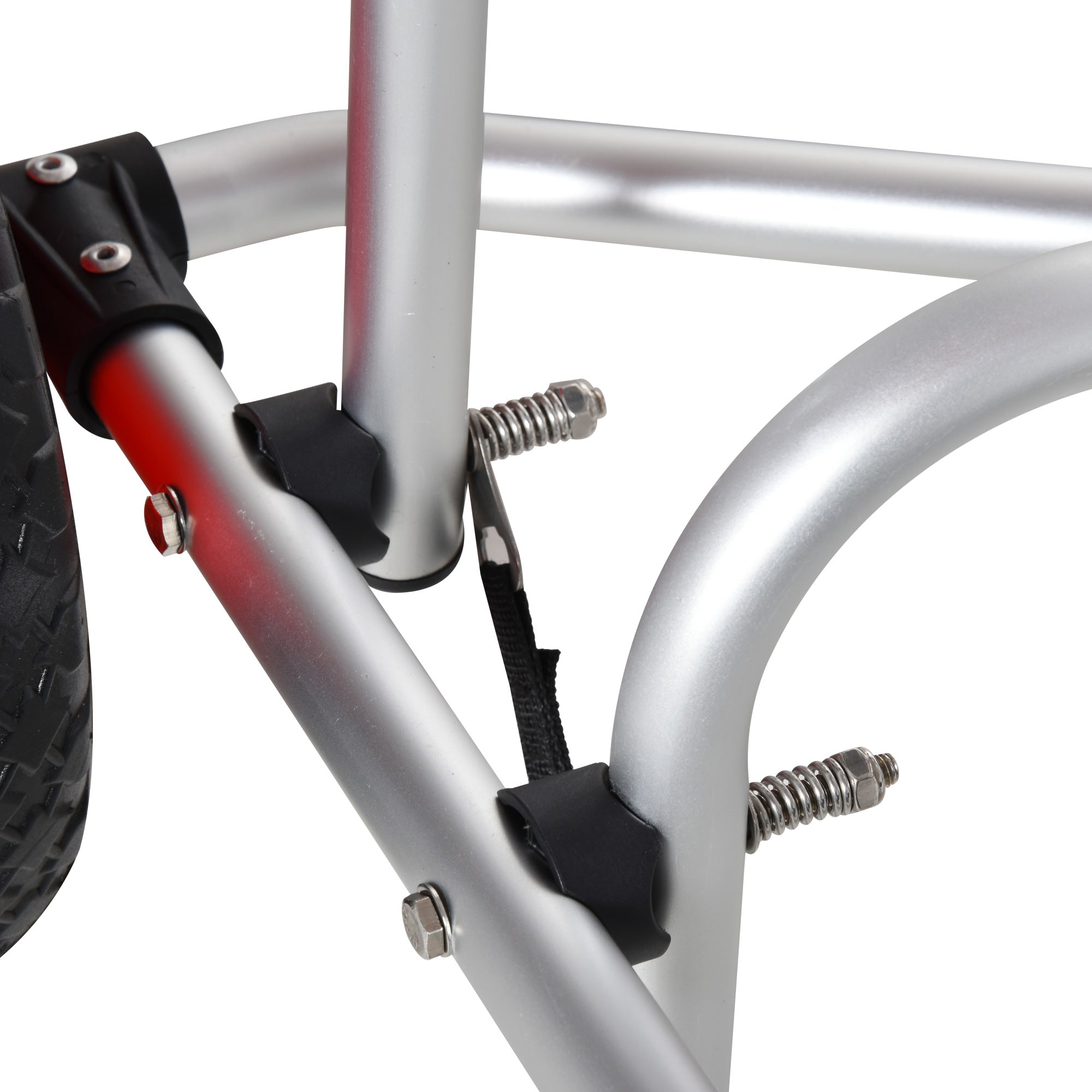 HOMCOM Alu Kanuwagen Kajakwagen Surfwagen klappbar mit Gurt Kunstleder-Räder Silber bis 75 kg 68 x 44,5 x 40 cm