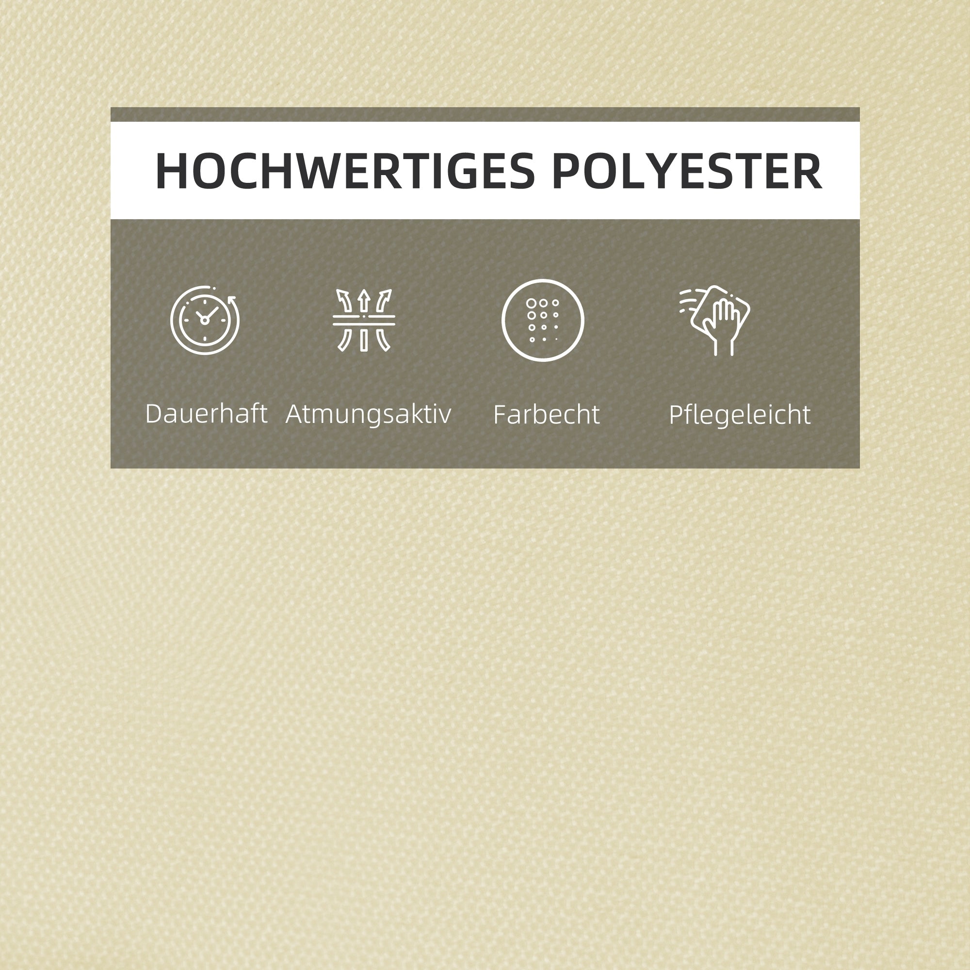 Outsunny Liegenauflage Liegenpolster Gartenliege mit Kopfkissen abnehmbar Bezug Polyester + Baumwollfaser Cremeweiß 198 x 53 x 5 cm