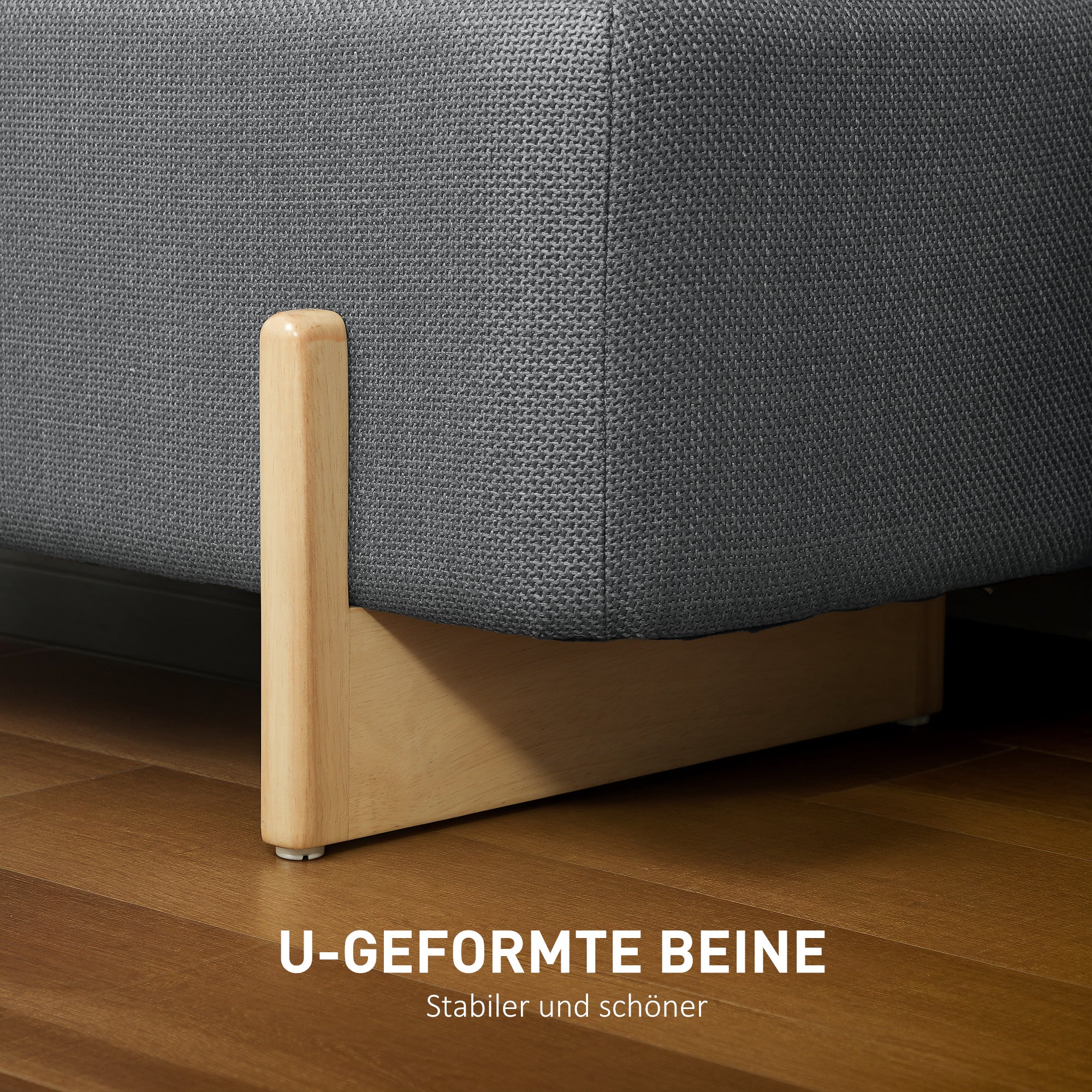 HOMCOM Hocker mit Stauraum, Sitzbank mit Schaumstoffpolsterung, Leinenimitat, 111 x 44 x 44,5 cm, Dunkelgrau