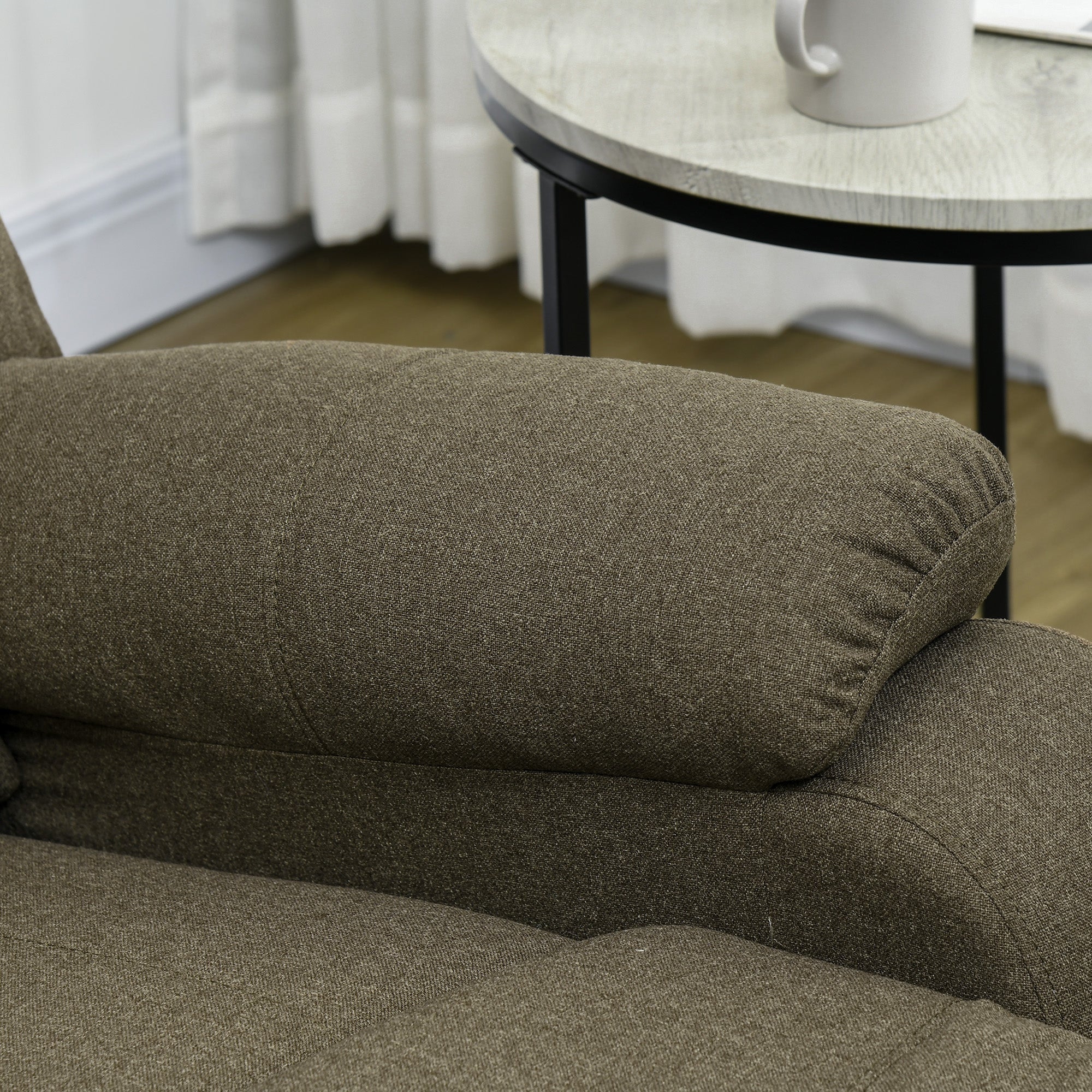 HOMCOM Relaxsessel, Liegefunktion und Fußstütze, verstellbar, bis 150 kg, Stahlrahmen, 90 x 96 x 98 cm, Braun