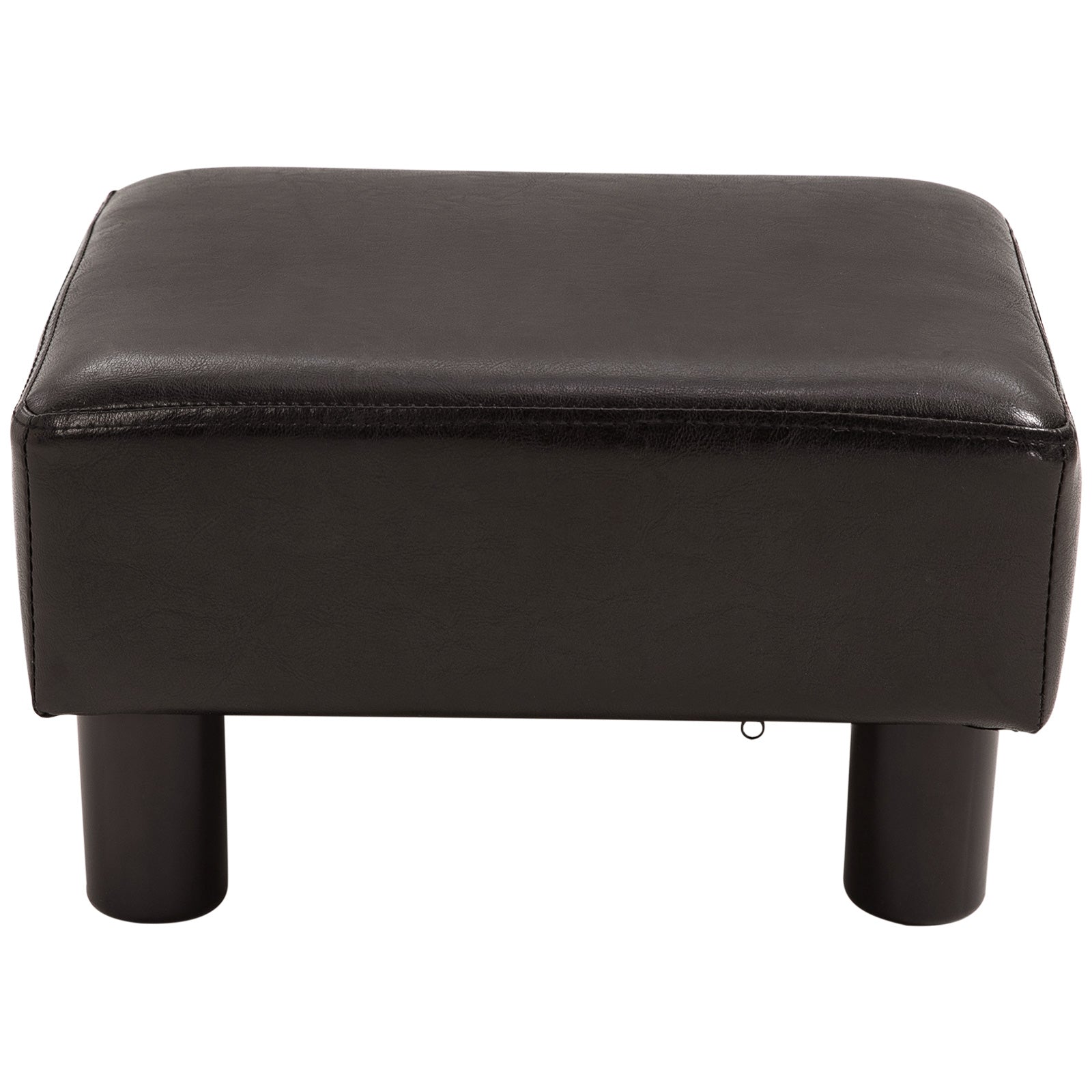 HOMCOM Hocker mit Stoffbezug in Kunstlederoptik, bis 110 kg, Kaffee, 40 x 30 x 24cm