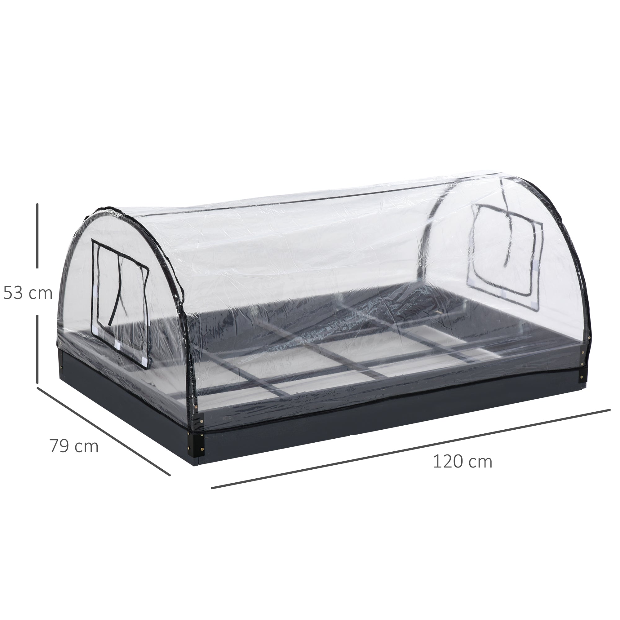 Outsunny c Treibhaus Tomatenhaus Frühbeet kunststoff Stahl Transparent 120 x 79 x 53 cm