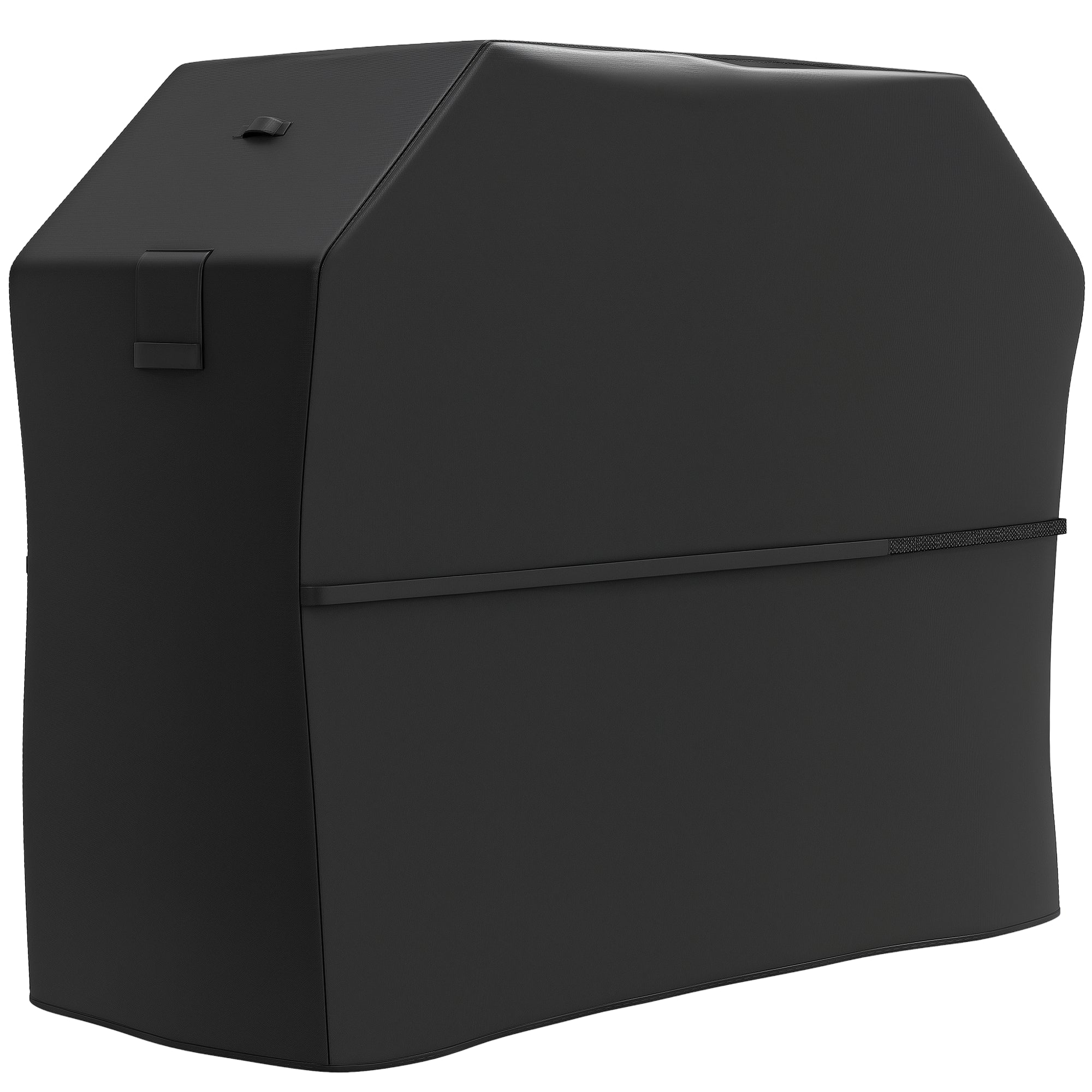 Outsunny Grillabdeckung BBQ Abdeckung Abdeckhaube mit Klettverschlüssen Schwarz, 147 x 61 x 122cm