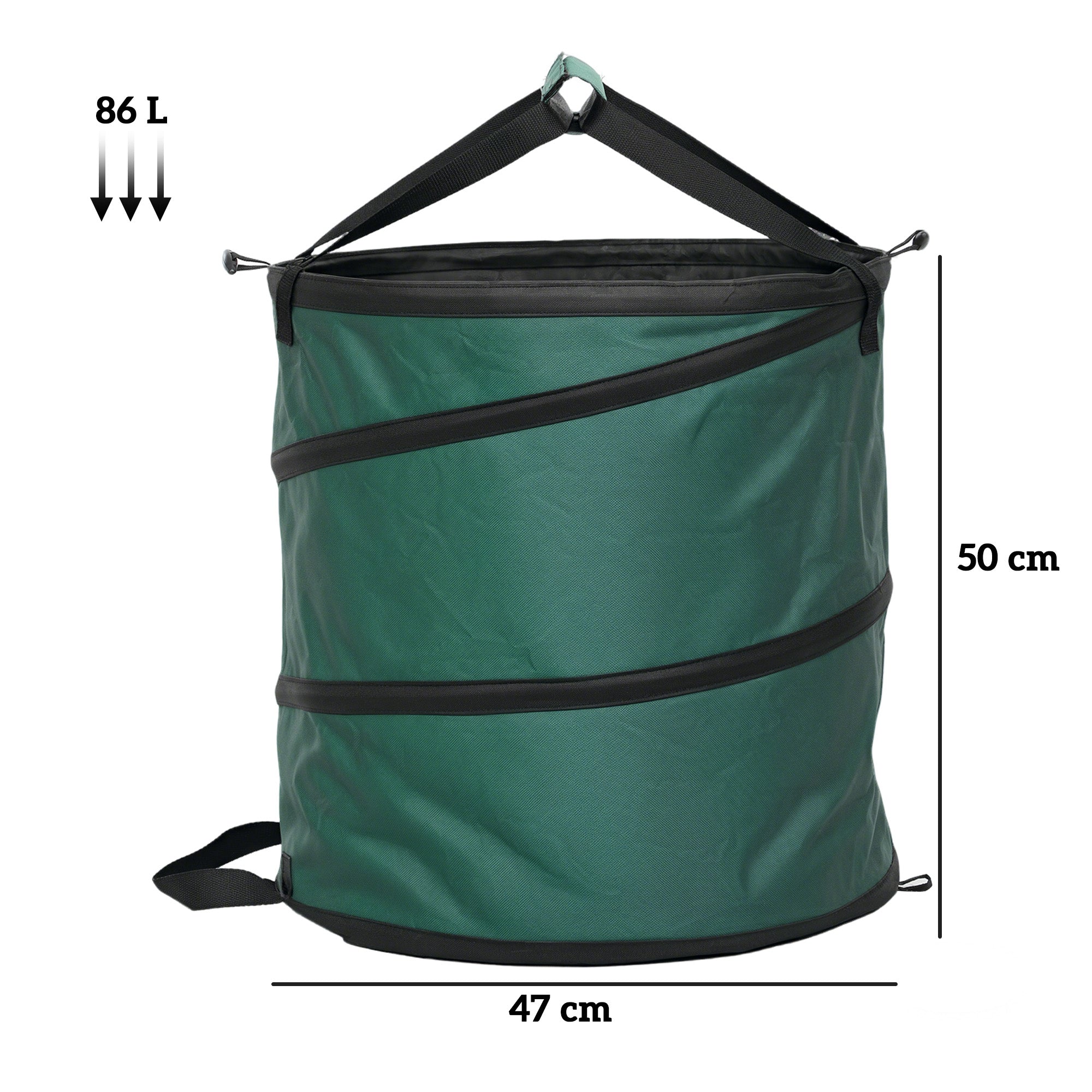 Outsunny Gartensack 4x86L wasserdicht Gartenabfallsack mit Trageschlaufen Griffe, stabil robust Laubsack Grün