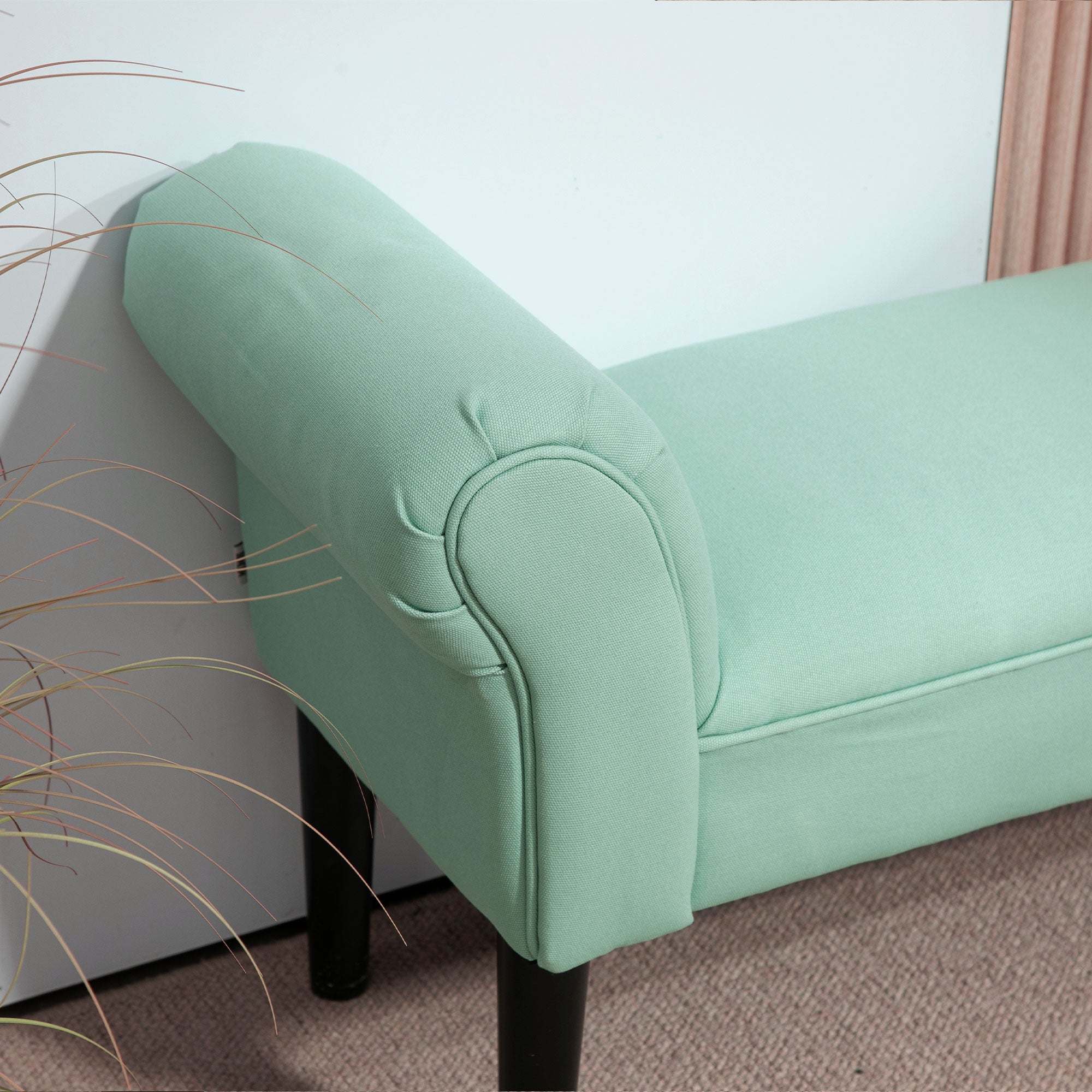 HOMCOM Gepolsterte Sitzbank für Schlafzimmer und Flur, bis 130 kg belastbar, 102 x 36 x 51 cm, Grün