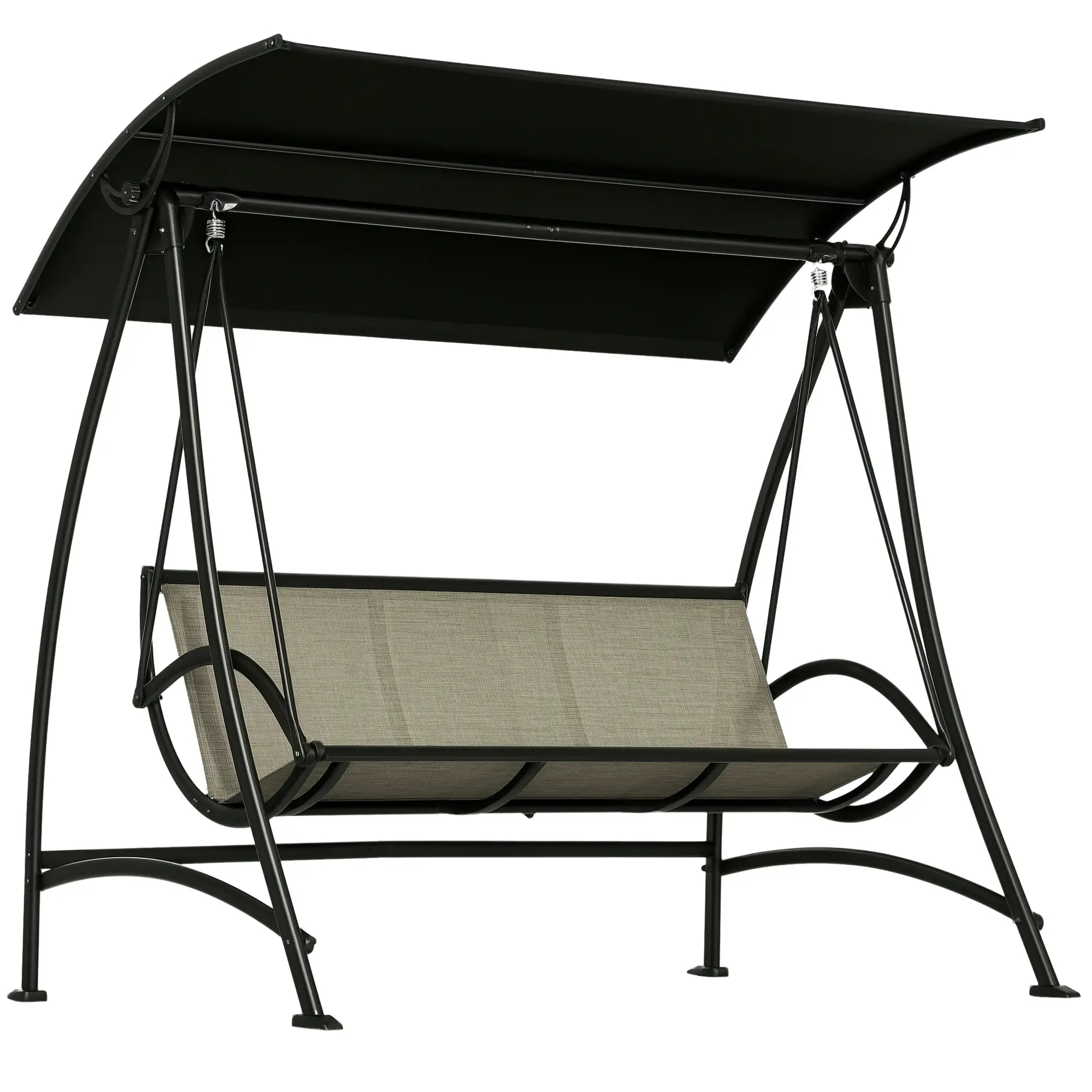Outsunny 3-Sitzer Hollywoodschaukel Schwarz
