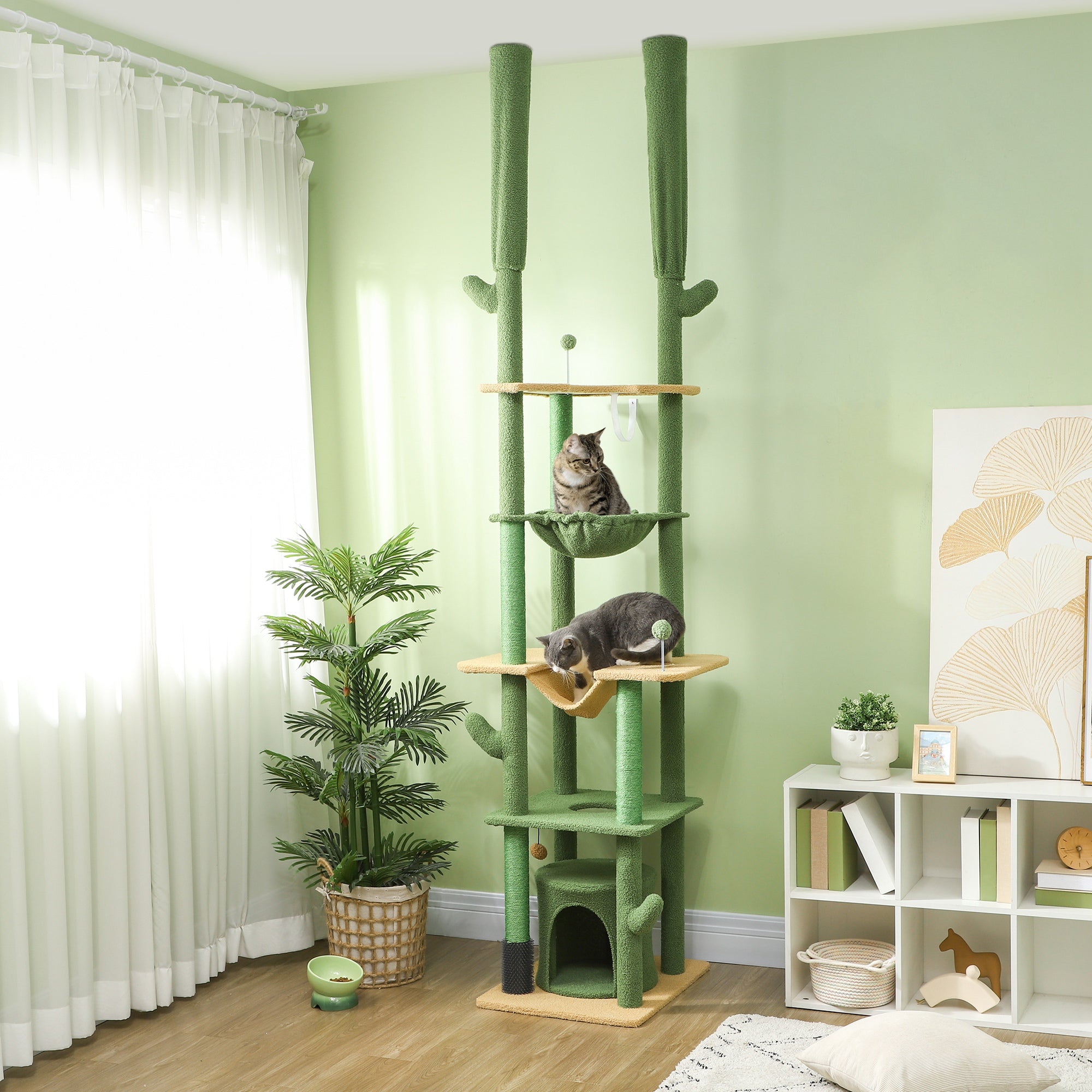 PawHut Kratzbaum deckenhoch höhenverstellbar mit Hängematte