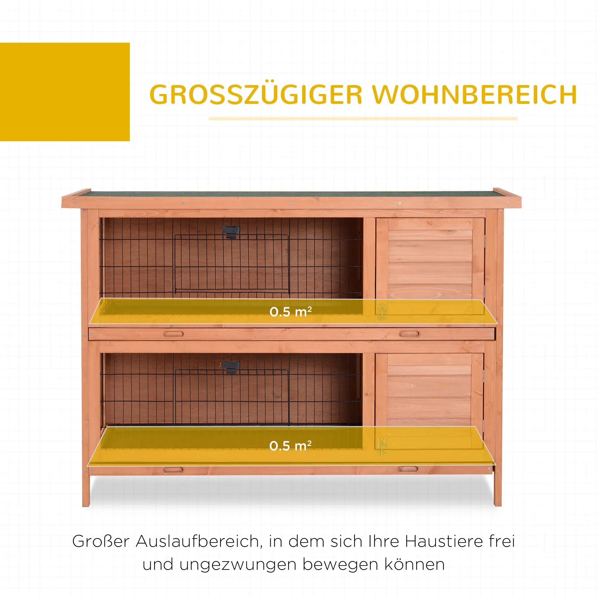 PawHut Kleintierstall Doppelstock witterungsbeständig leicht zu reinigen