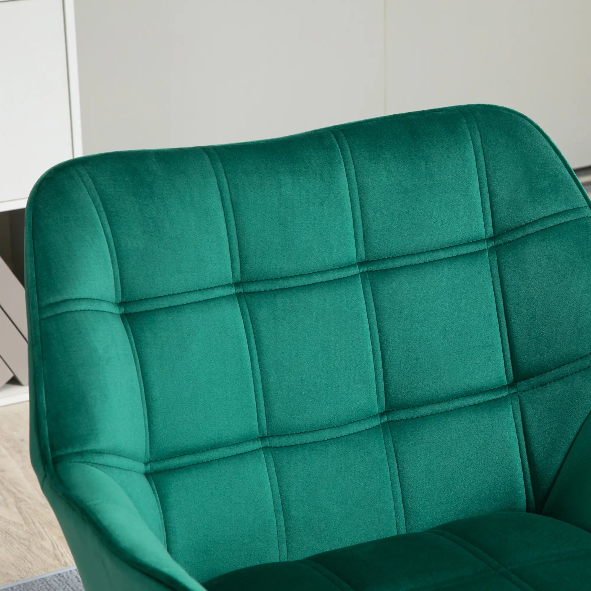 HOMCOM Polstersessel, Akzentsessel, Skandi Design, Samtoptik, bis 120 kg, Kautschukholzbeine, Grün