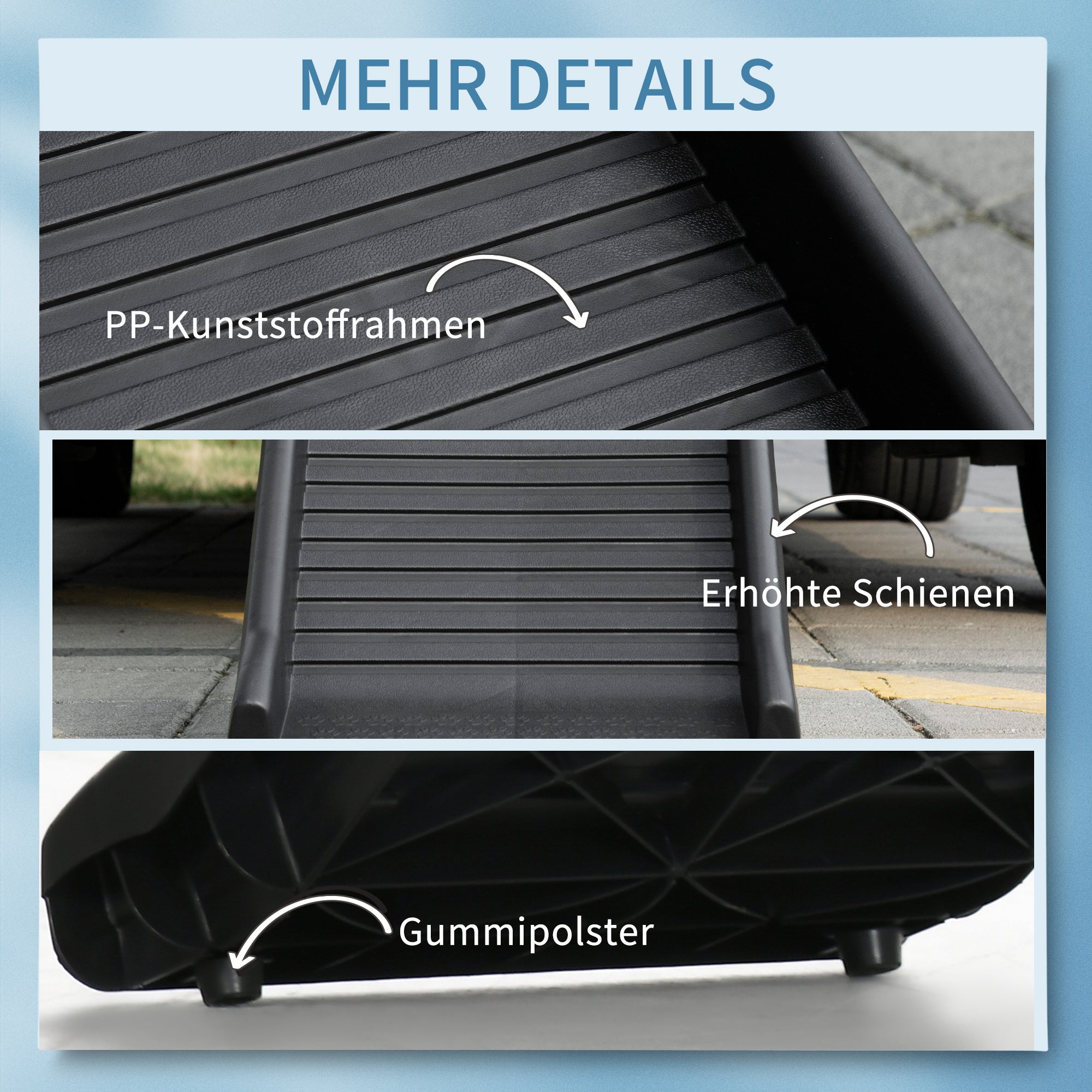 PawHut Hunderampe, Haustierrampe für Autos, klappbar, Kunststoff, schwarz, 155 x 39 x 14cm