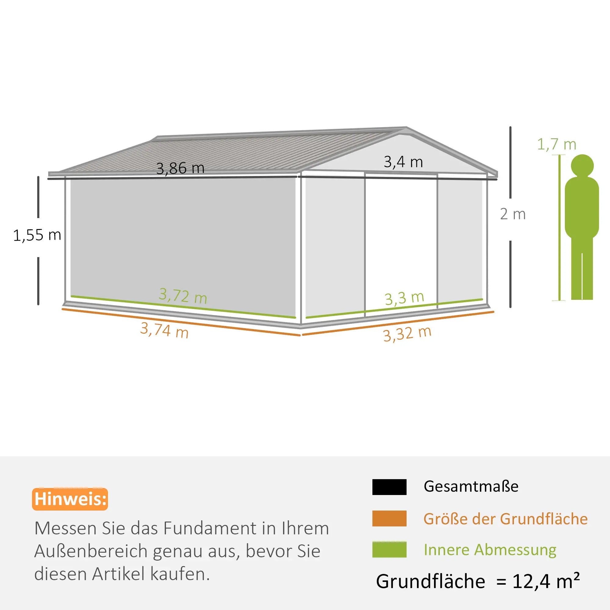 Outsunny Gerätehaus 12,4 m² Braun
