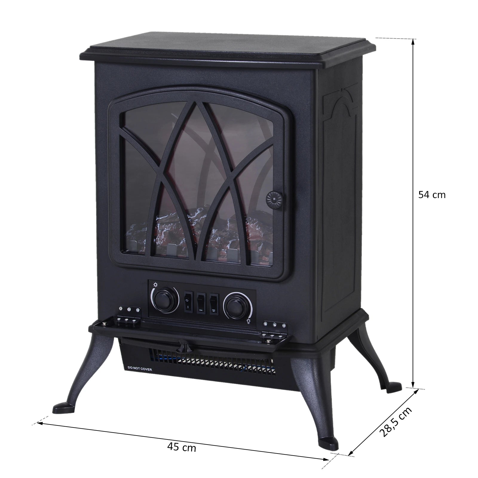 HOMCOM Elektrokamin Kaminofen rustikales Design Feueranimation