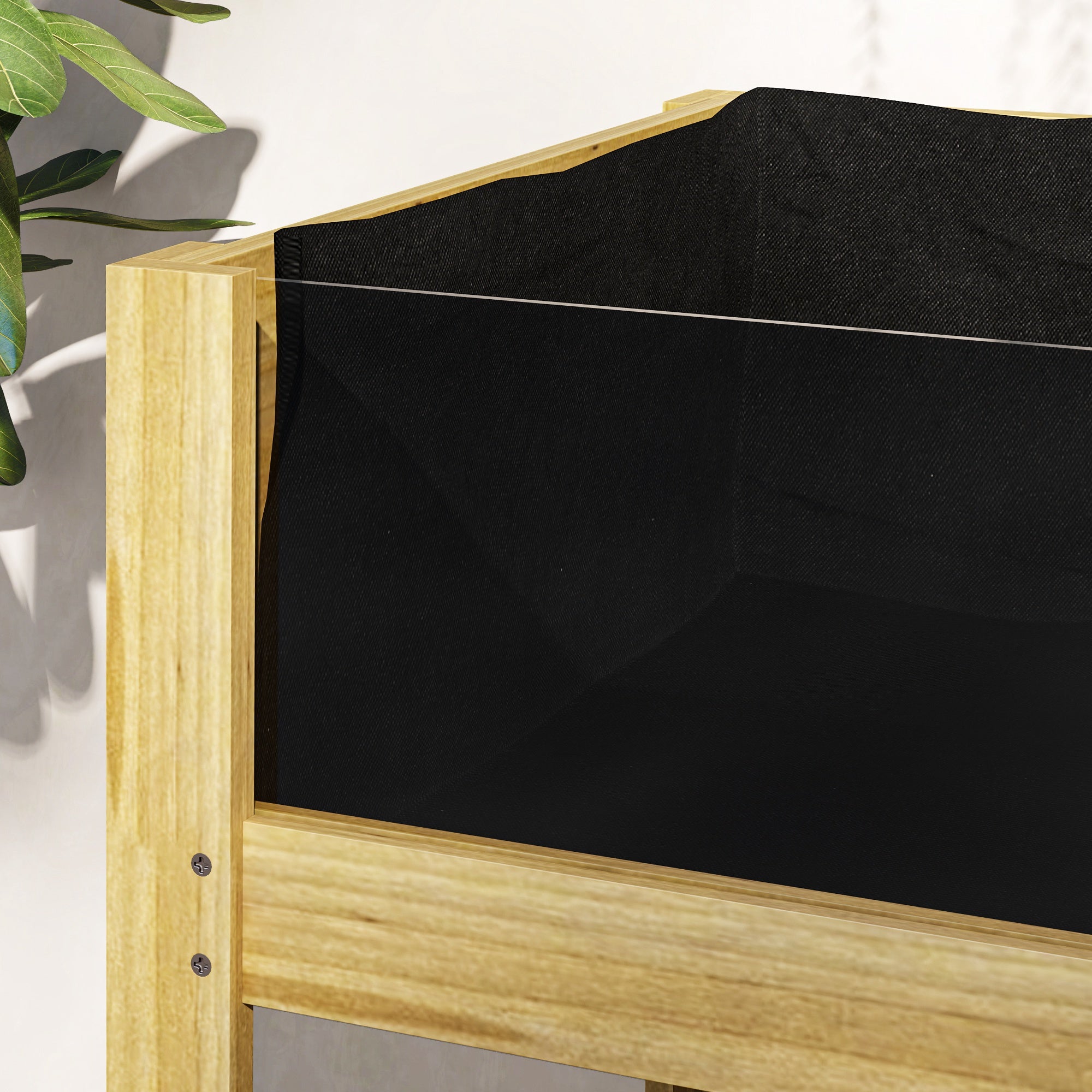 Outsunny Hochbeet, Holz-Pflanzbox mit Acrylplatten an zwei Seiten, für 118 L Erde, Wasserabflusslöcher, 110 x 50 x 80 cm
