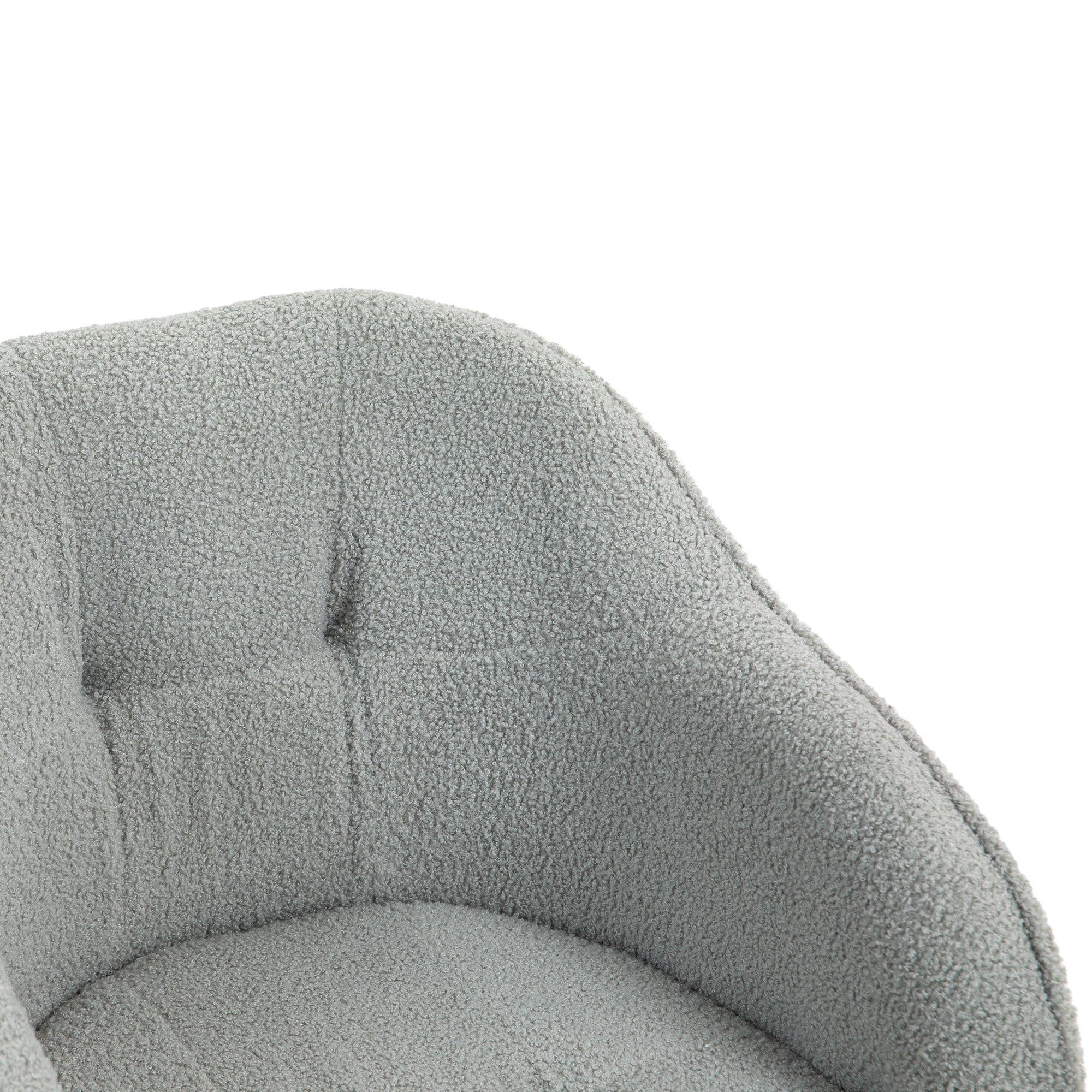 HOMCOM Homeoffice Stuhl, Ergonomisch Schreibtischstuhl mit Wippfunktion, Teddysamtoptik 56 x 61 x 86 cm Grau