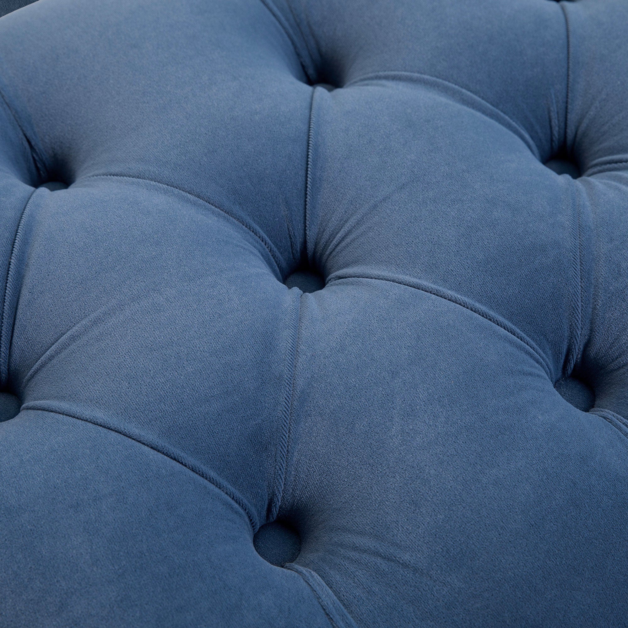HOMCOM Sitzbank Bettbank Schuhbank mit erhöhten Beine Schlafzimmer Samt Blau