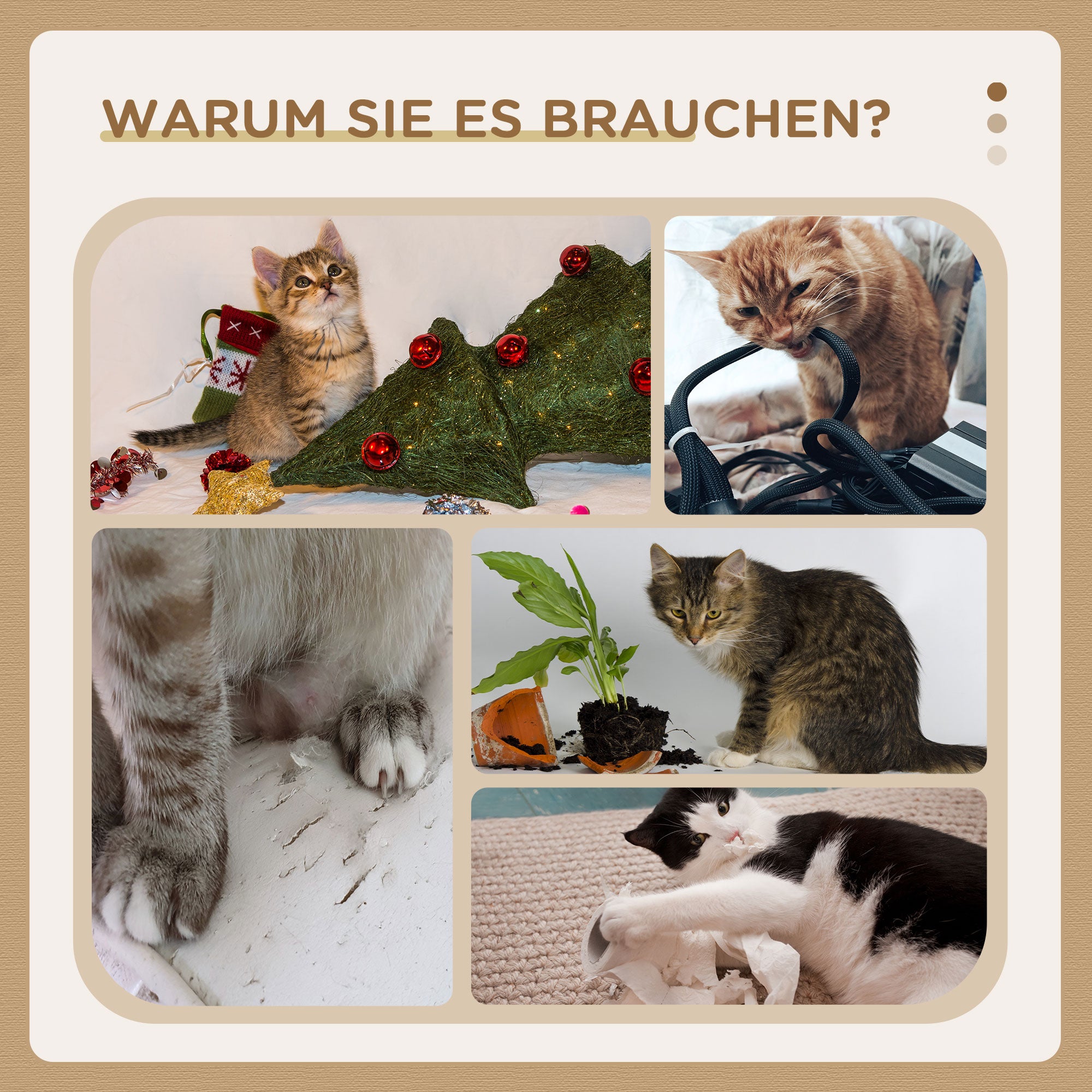 HOMCOM Kratzbaum für Katzen, Schafdesign inkl. Katzenhöhle u. Kratzstamm, waschbares Kissen, Cremeweiß + Braun