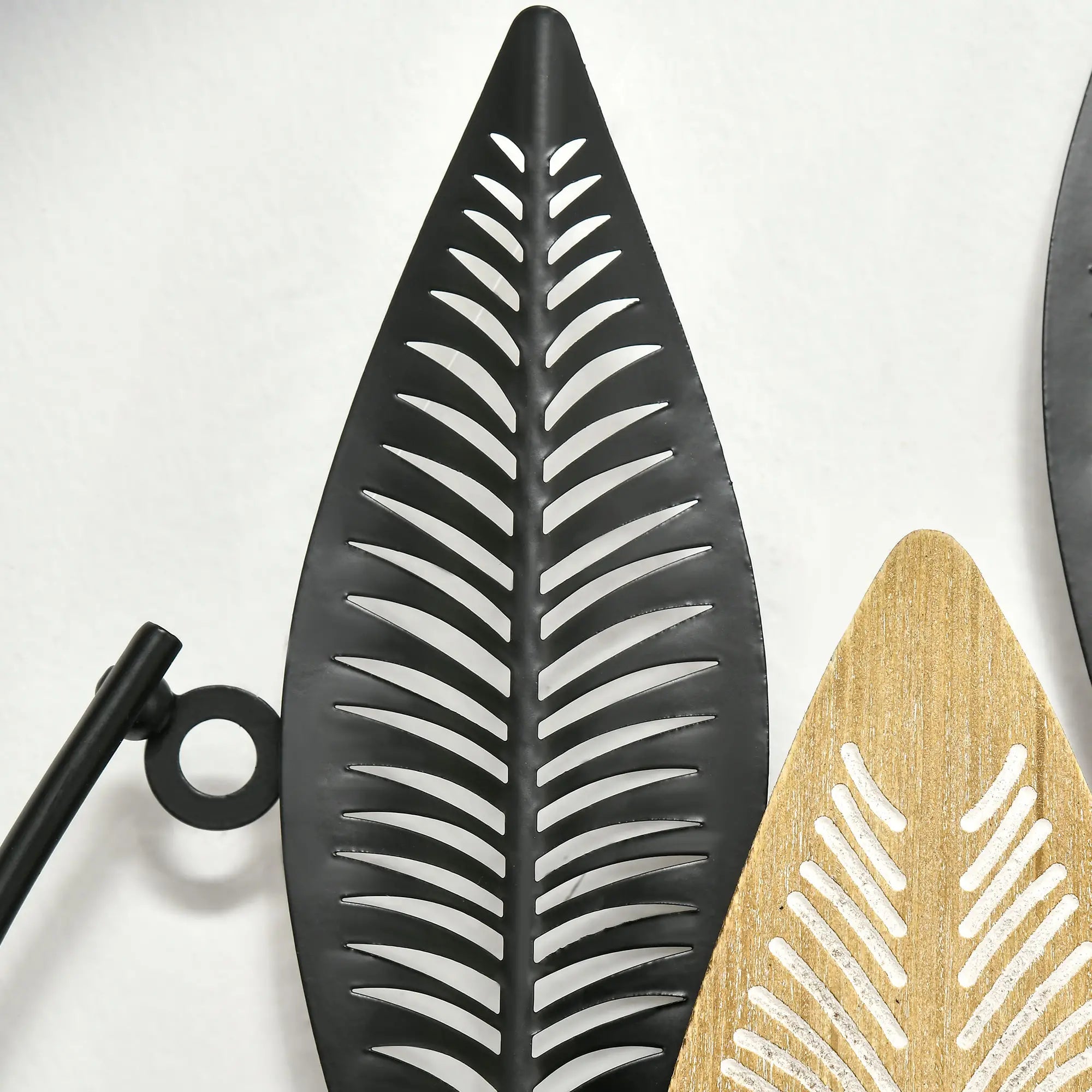 HOMCOM 3D Wandbild 2er-Set mit Aufhängung Eisen Schwarz Natur