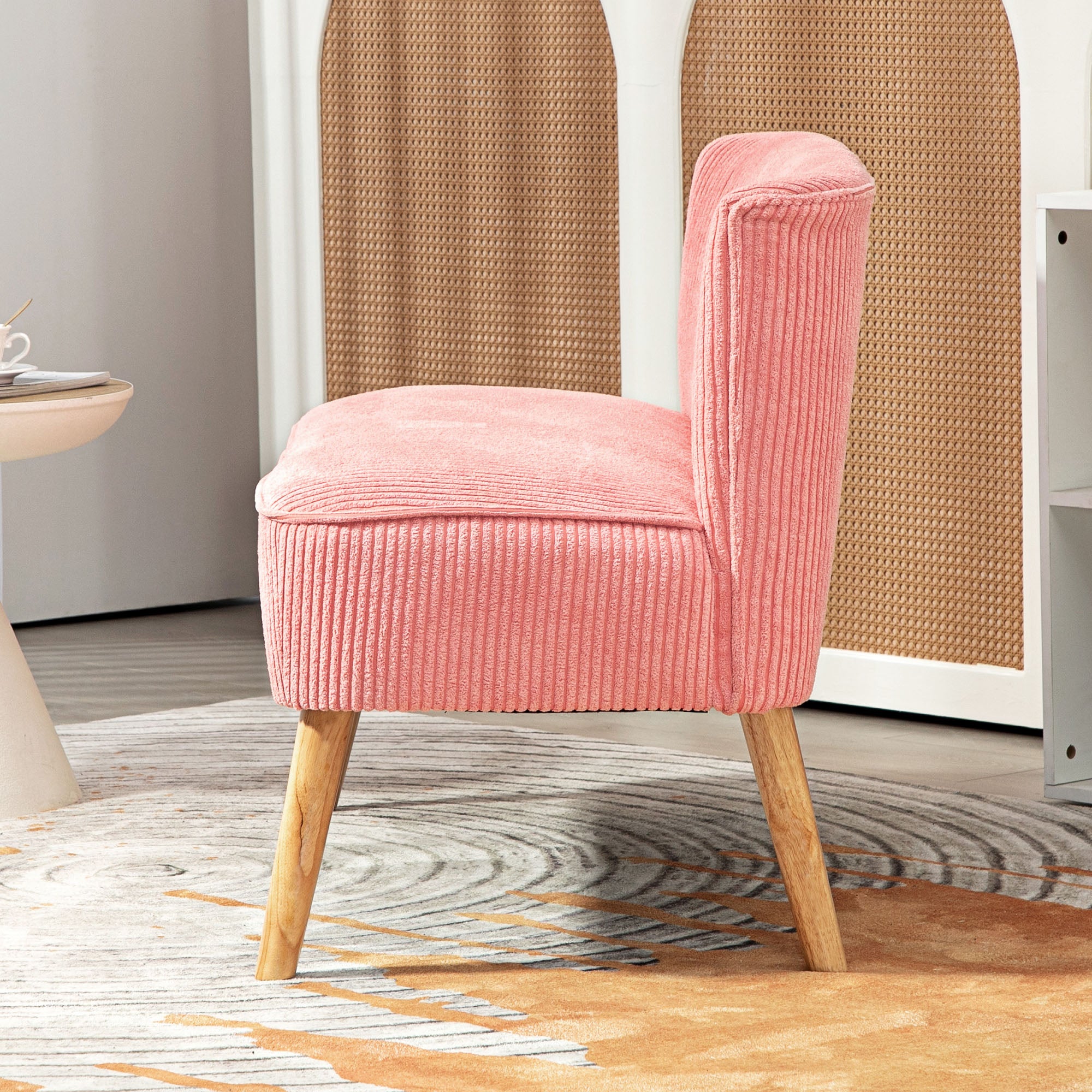 HOMCOM Zweisitzer-Sofa, elegantes Skandi Design, massiver Holzrahmen, bis 150 kg, 117 x 56,5 x 77 cm, Rosa
