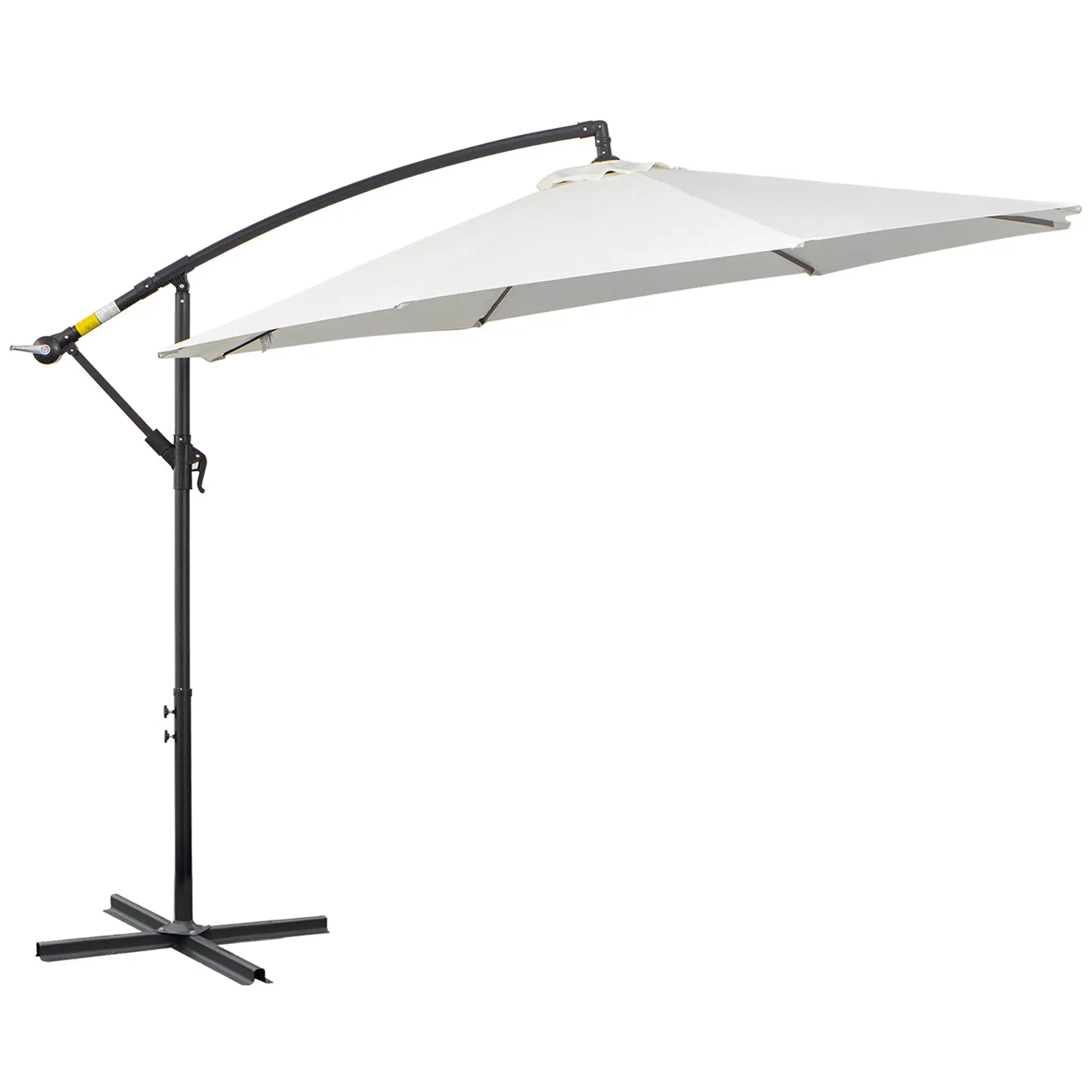 Outsunny Sonnenschirm mit Kurbel Wetterbeständig 3 m x 3 m x 2,5 m Stahl Polyester
