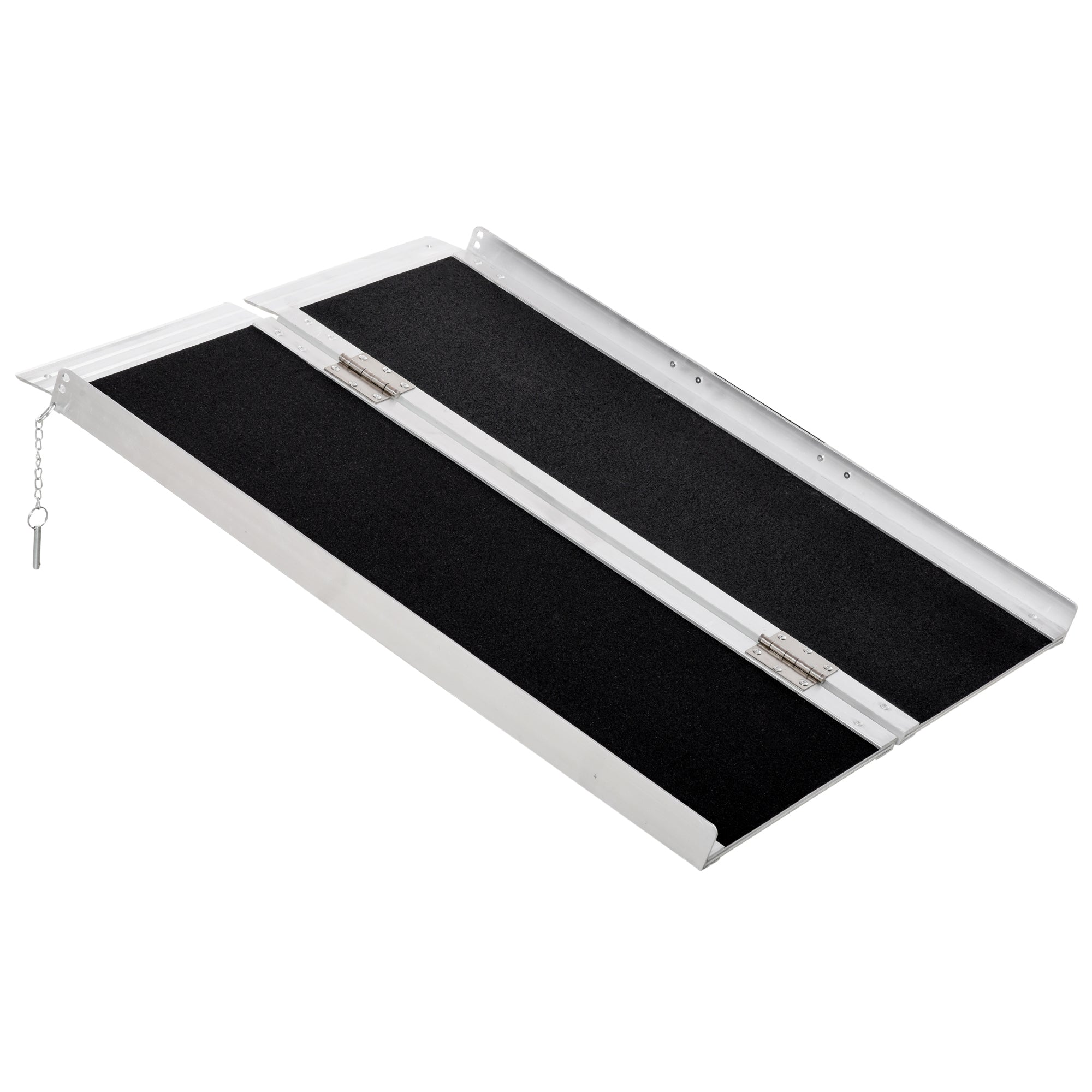 HOMCOM Rollstuhlrampe Auffahrrampe Rollstühle Rollatoren Faltbar Aluminium, 270 kg Belastbar, Schwarz, 91 x 72 x 5 cm