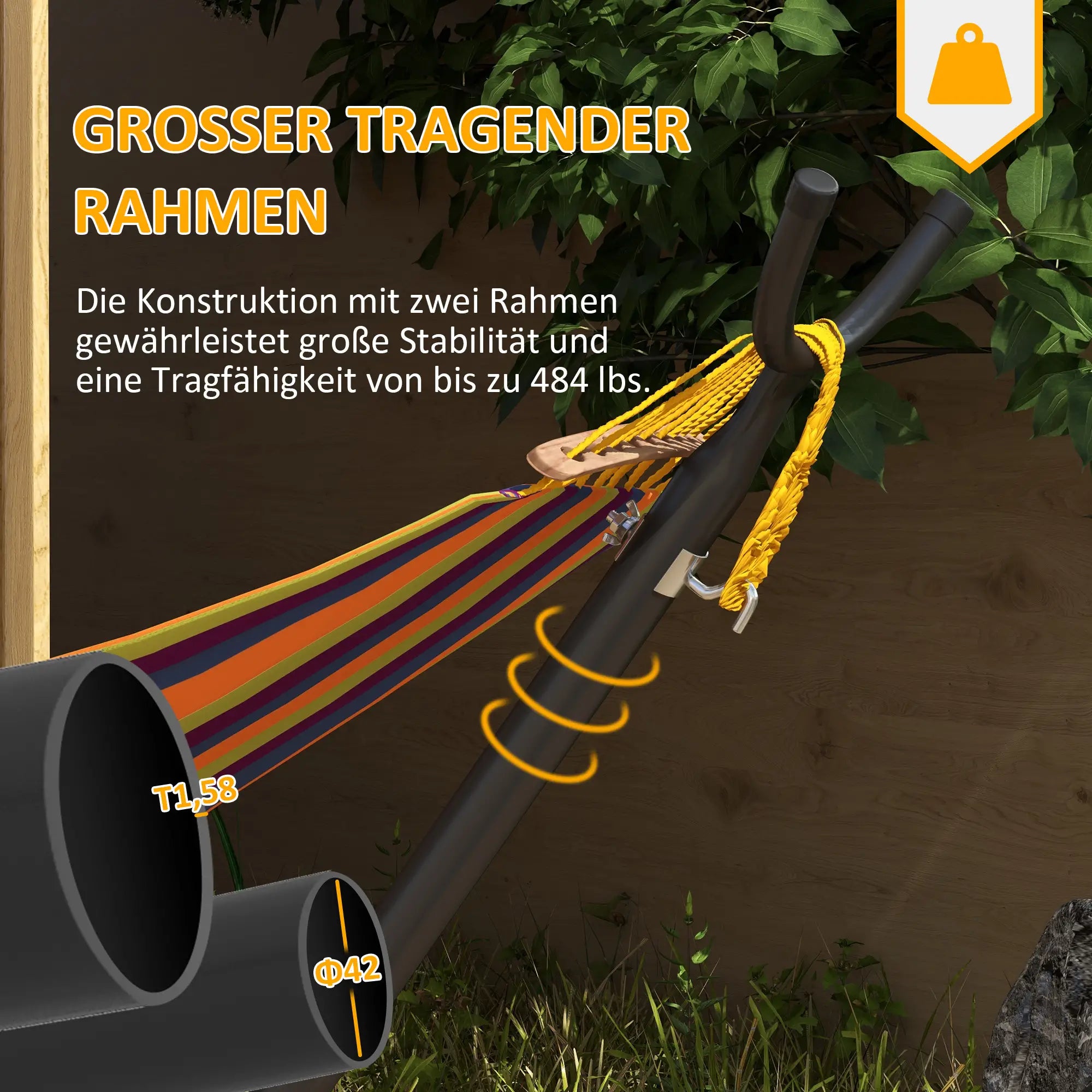 Outsunny Hängemattengestell mit Rollen