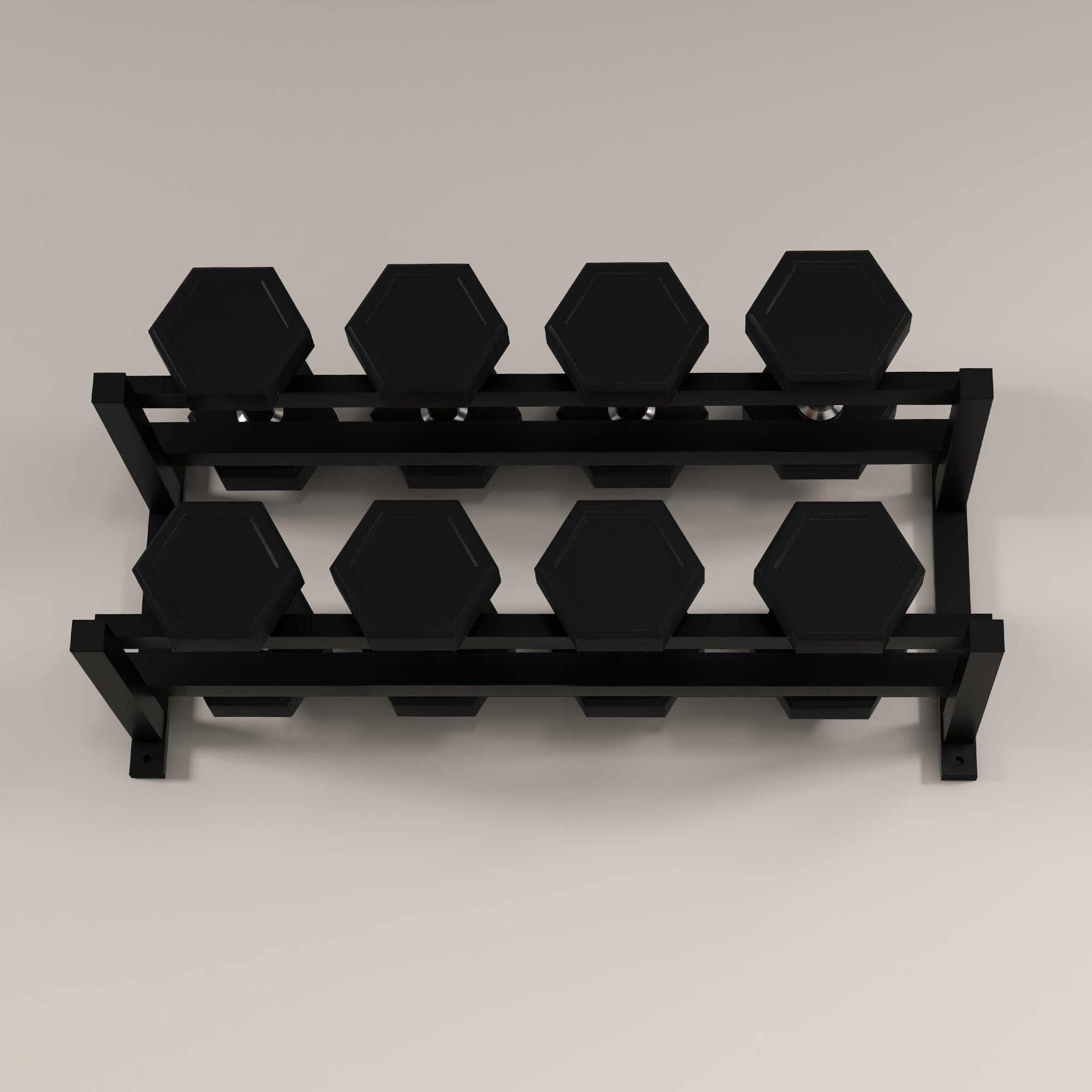 SPORTNOW Hantelständer, Hantelgestell, 2 Etagen, bis 70 kg, Stahl, 98x40x35 cm, Schwarz