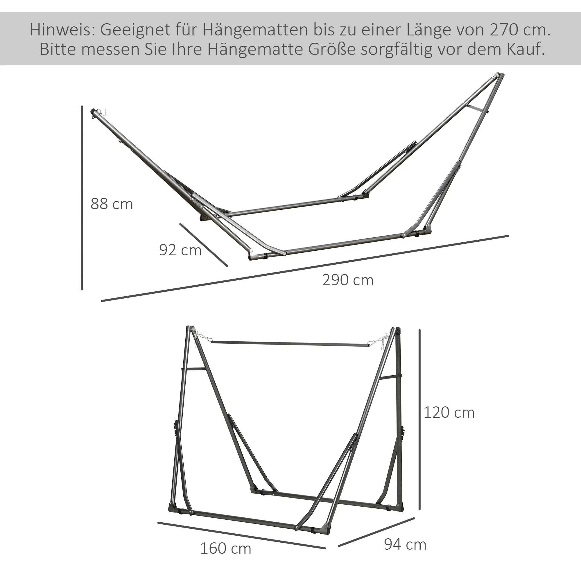 Outsunny Hängemattengestell 2in1 Wäscheständer klappbar