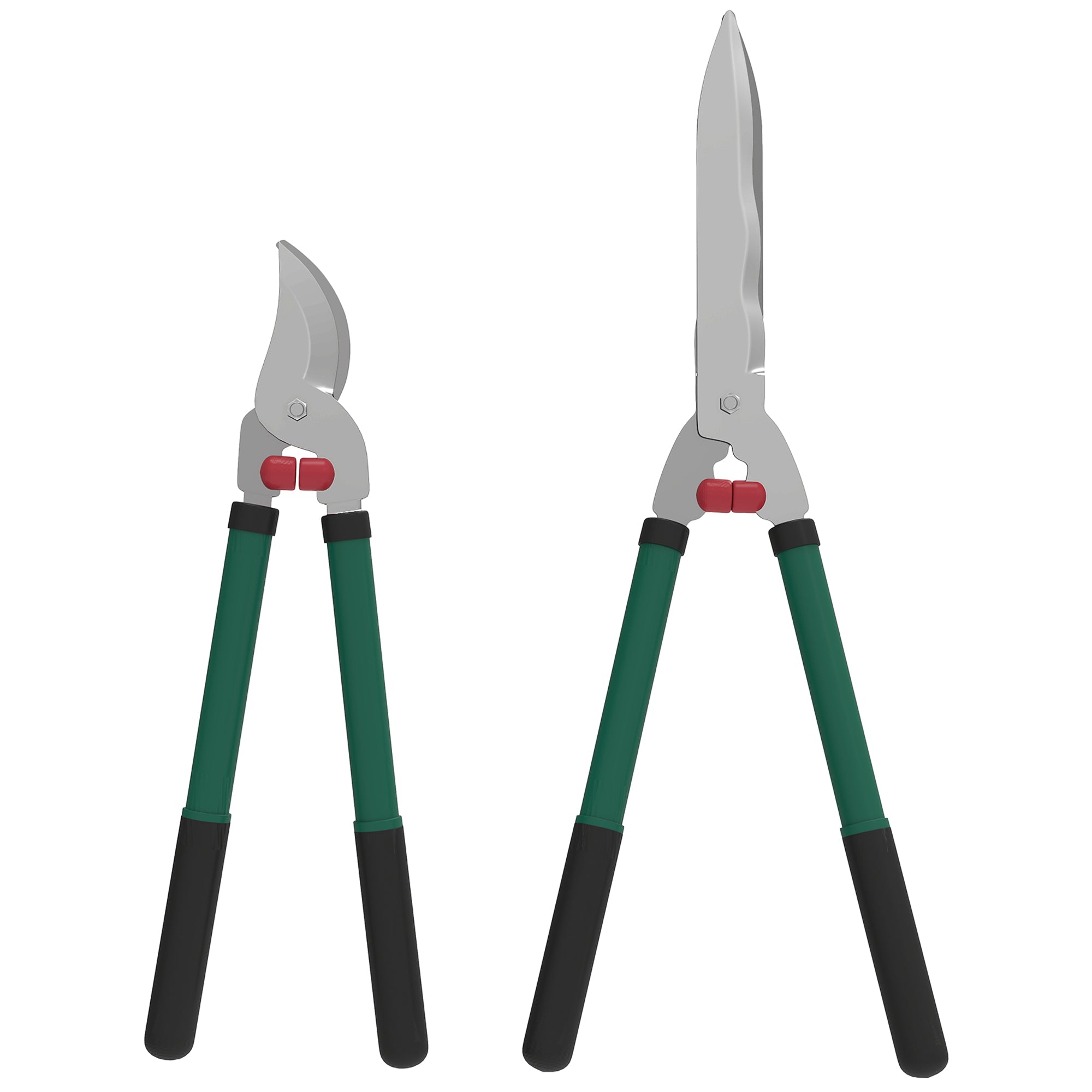 Outsunny Gartenschere Set 2-teilig Messerlänge 40 cm Astschere mit antihaftbeschichtete Metallklingen