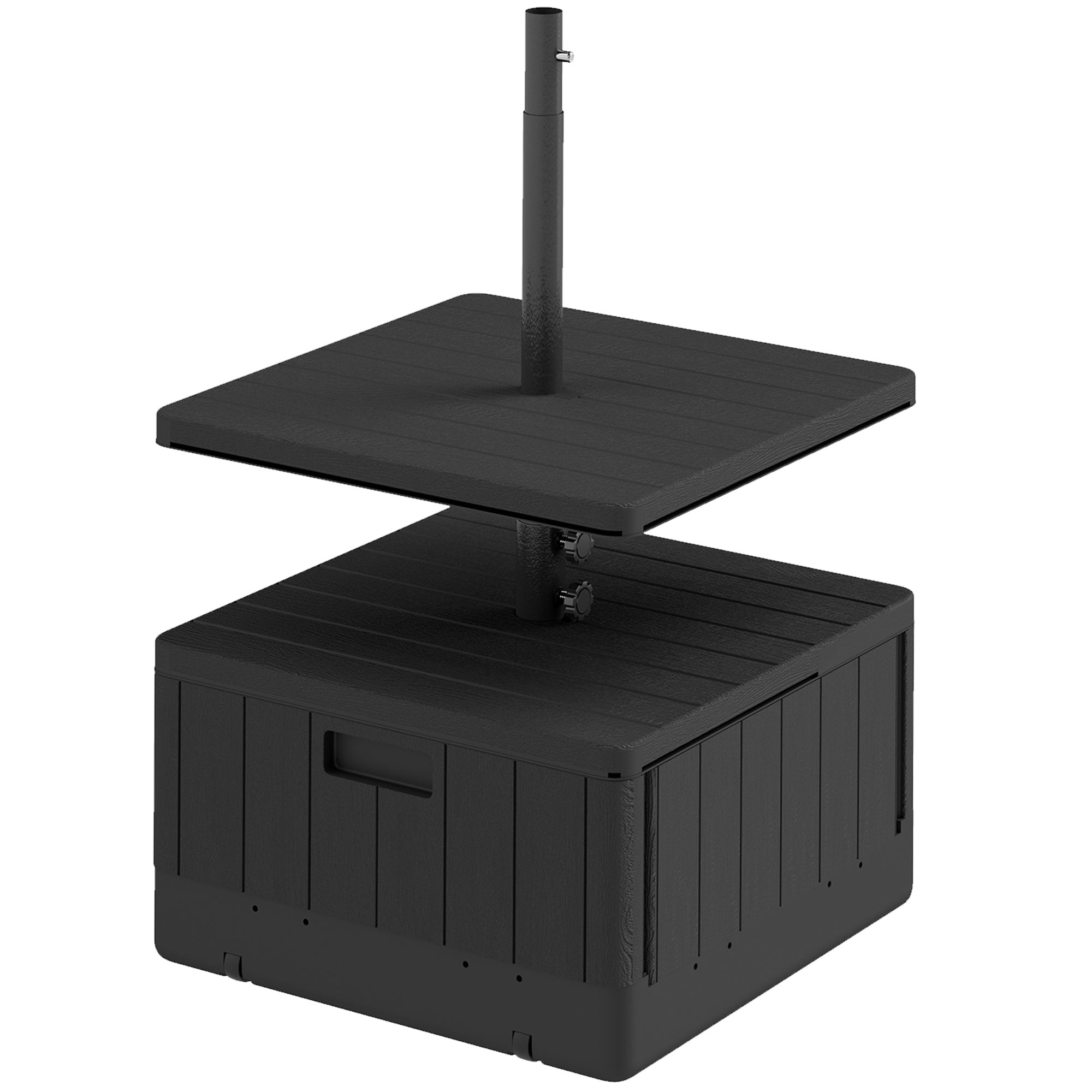 Outsunny 3-in-1 Schirmständer 80 kg Schwarz