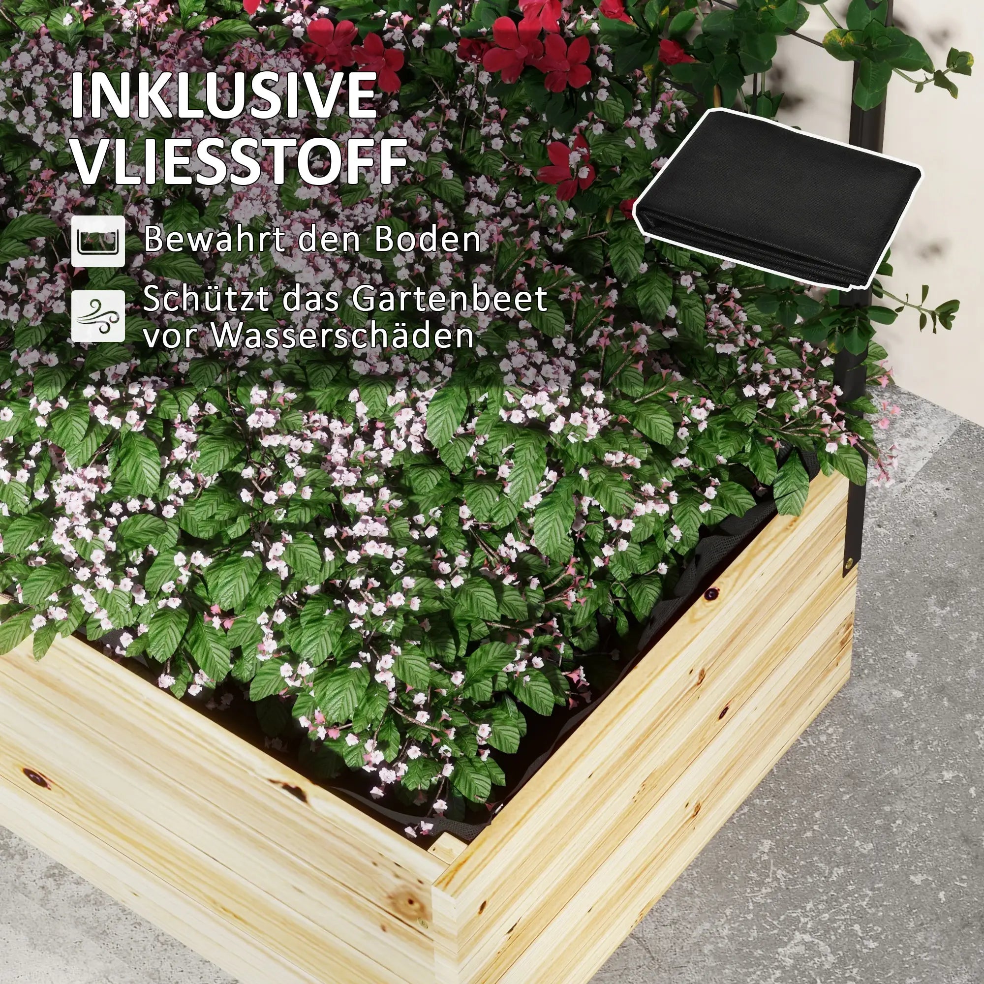 Outsunny Hochbeet mit Rankhilfe 80×38×145?cm