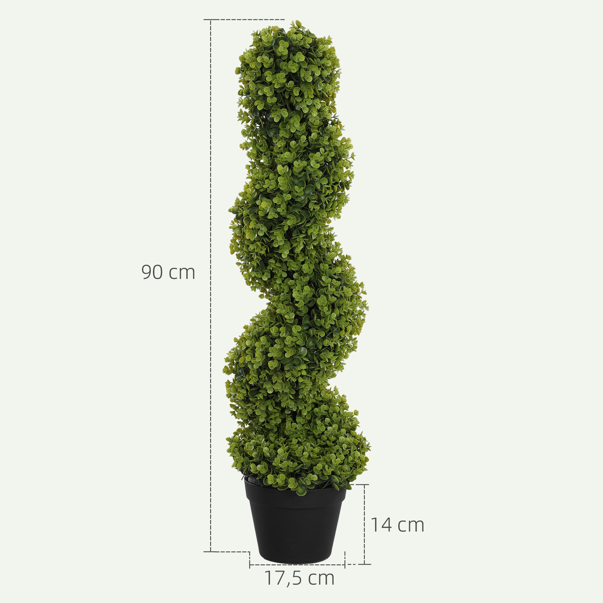 HOMCOM 2er-Set Dekorative Pflanze, Kunstpflanzen in Töpfen, Künstliche Pflanzen für Zuhause, Indoor, Outdoor, 90 cm, Grün