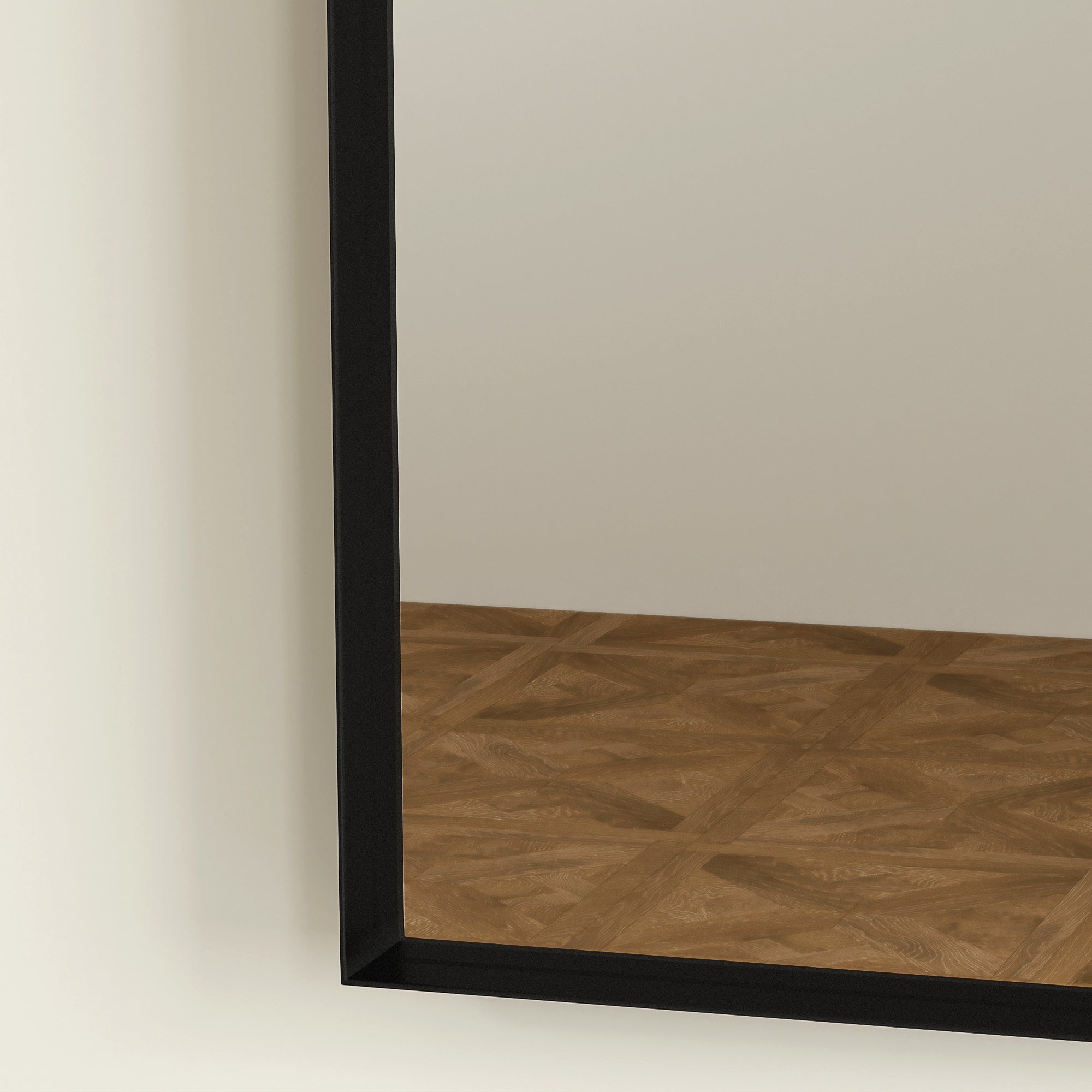 HOMCOM Gebogener Badezimmerspiegel, 50 x 70 cm, Bad-Spiegel mit Aluminium-Rahmen, Deko-Spiegel, Küche, Schwarz