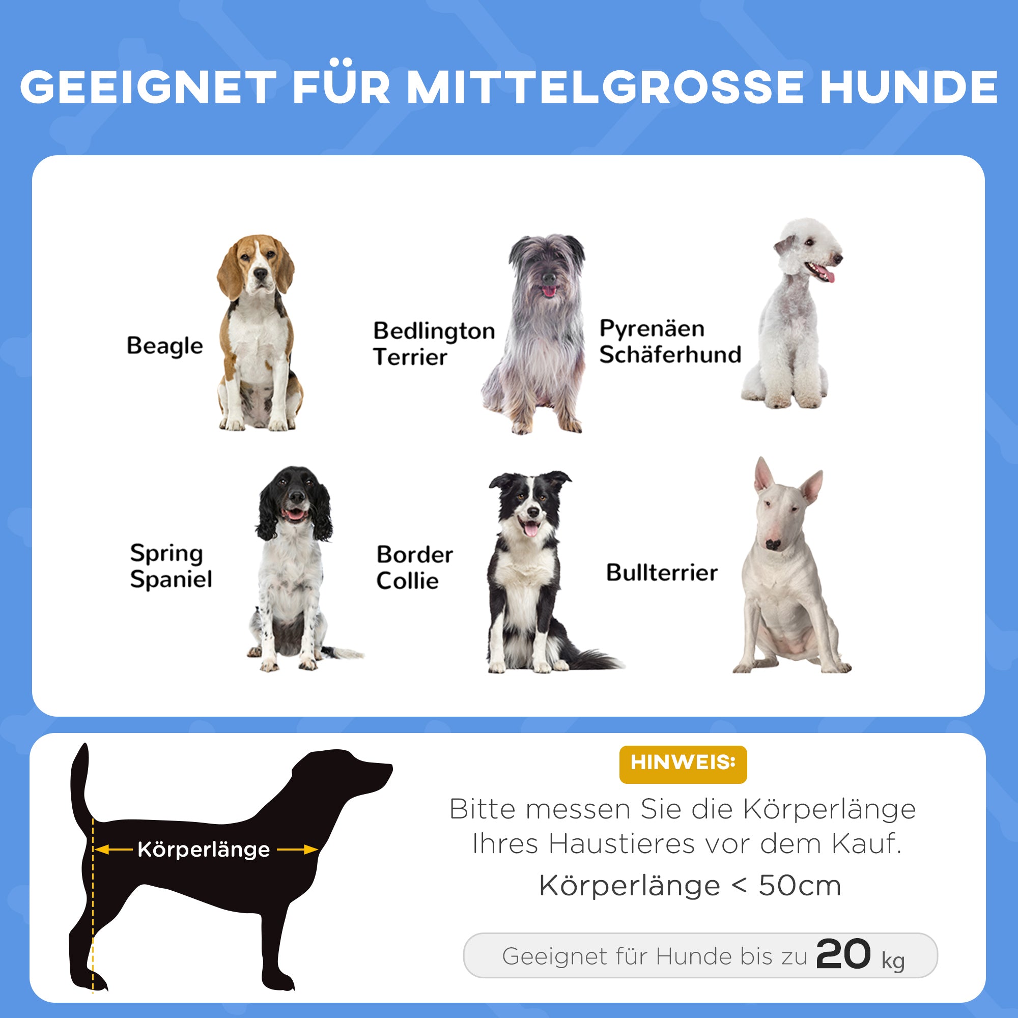 PawHut Haustierbett mit Baldachin, Hundebett, klappbar, wetterbeständig, Blau